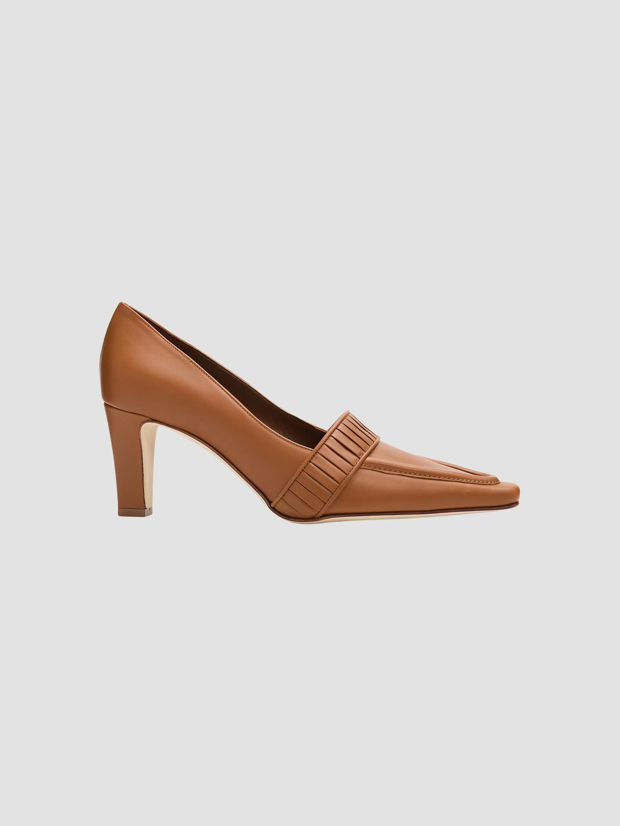 Women's Mindita Leather Pumps - Medium Brown - 1