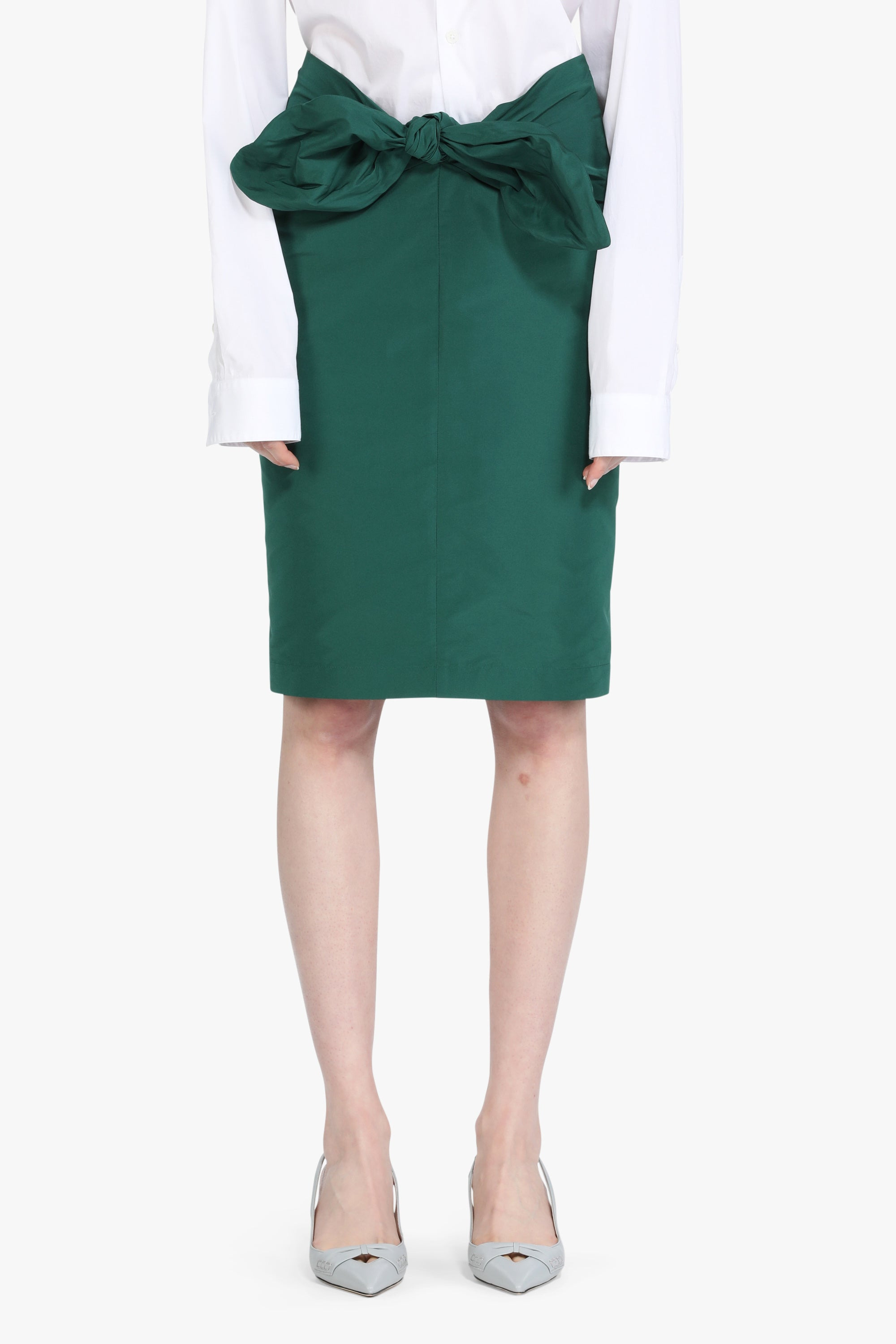 BOW-EMBELLISHED MIDI SKIRT - 1