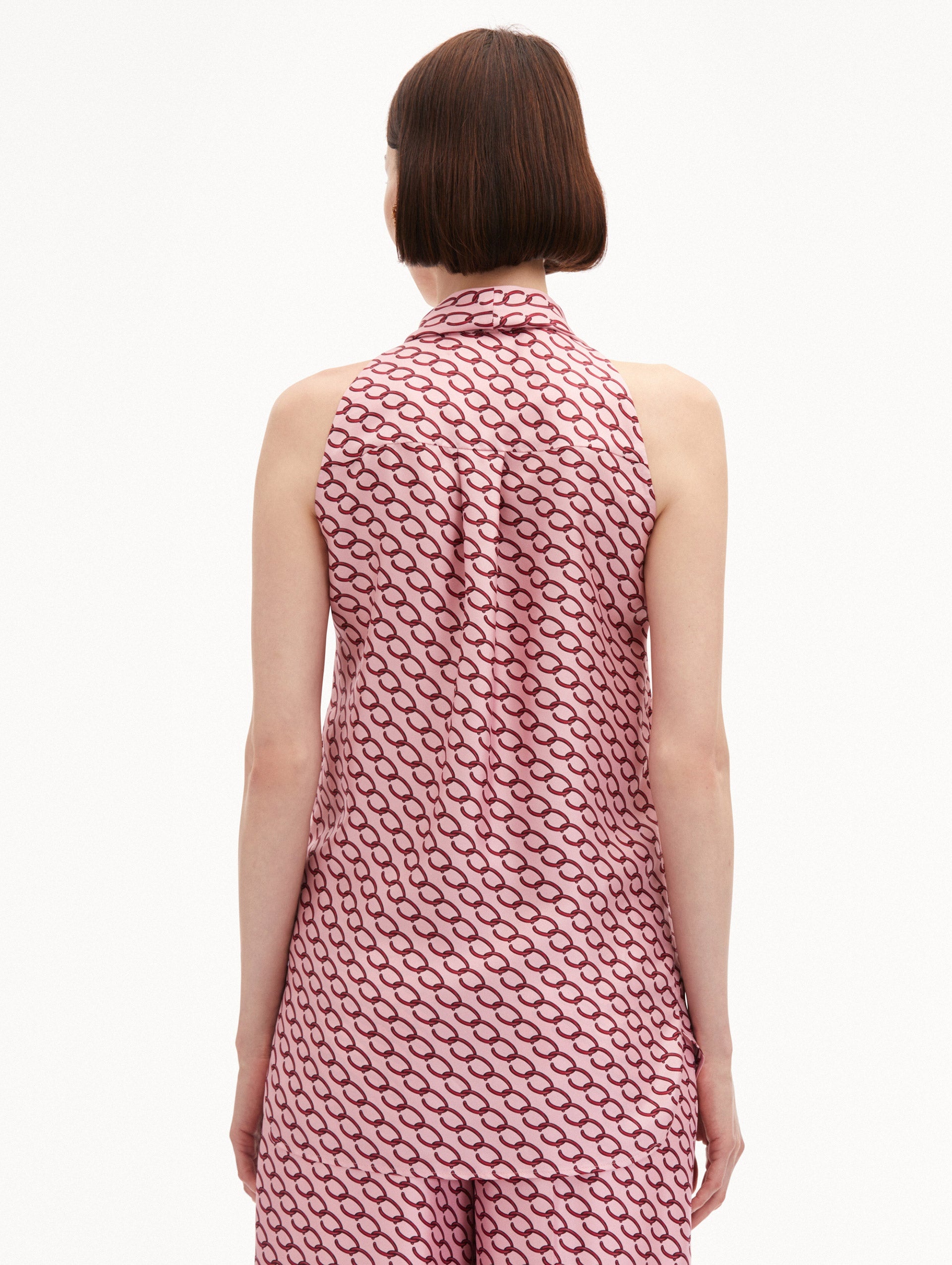 SMALL OSCAR CHAIN-LINK SLEEVELESS BLOUSE - 4
