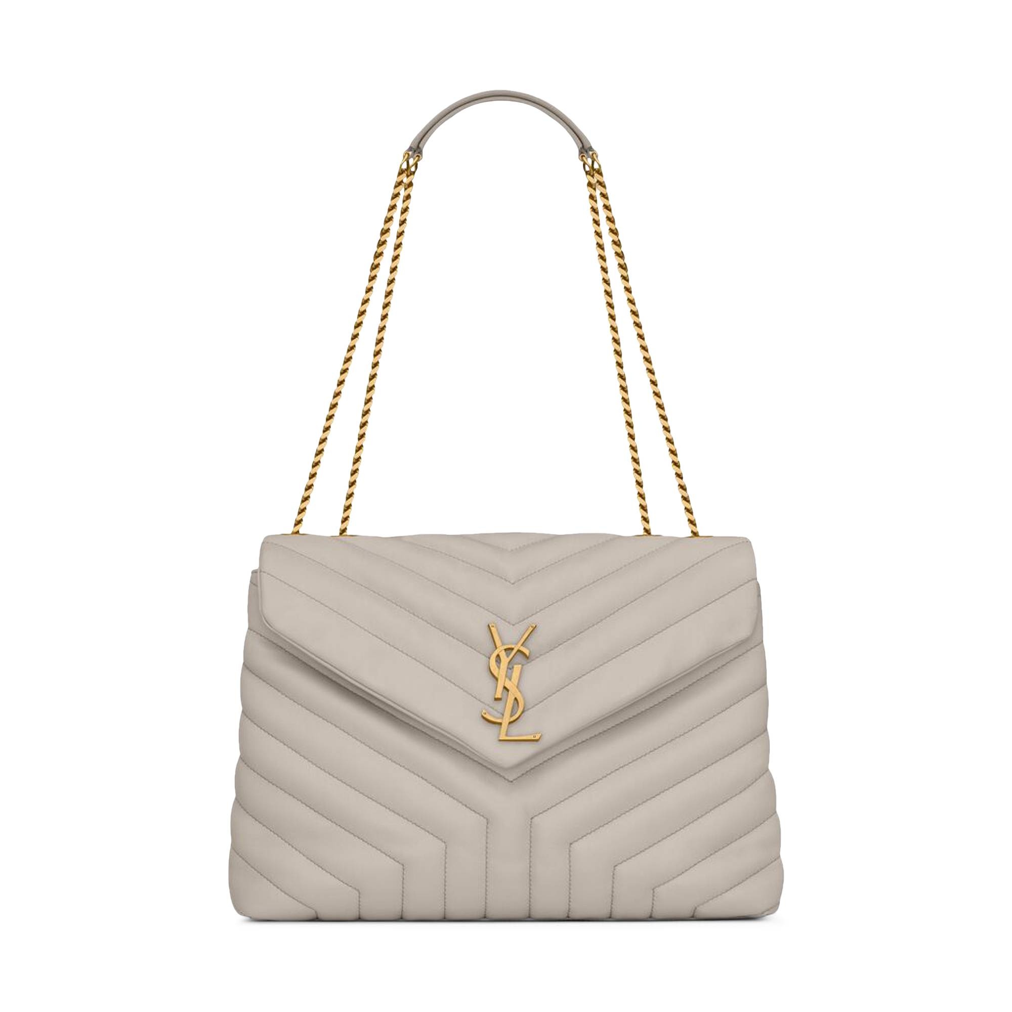 Saint Laurent Medium Loulou Matelasse Leather Shoulder Bag 'Blanc Vintage' - 1