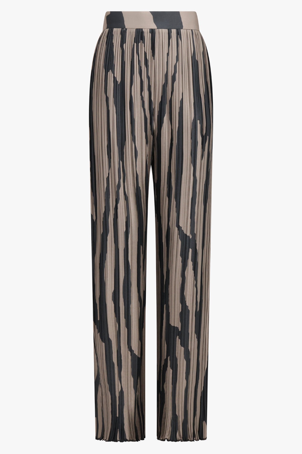 ABSTRACT STRIPE PLEAT WIDE LEG PANT | GREY/BLACK - 1