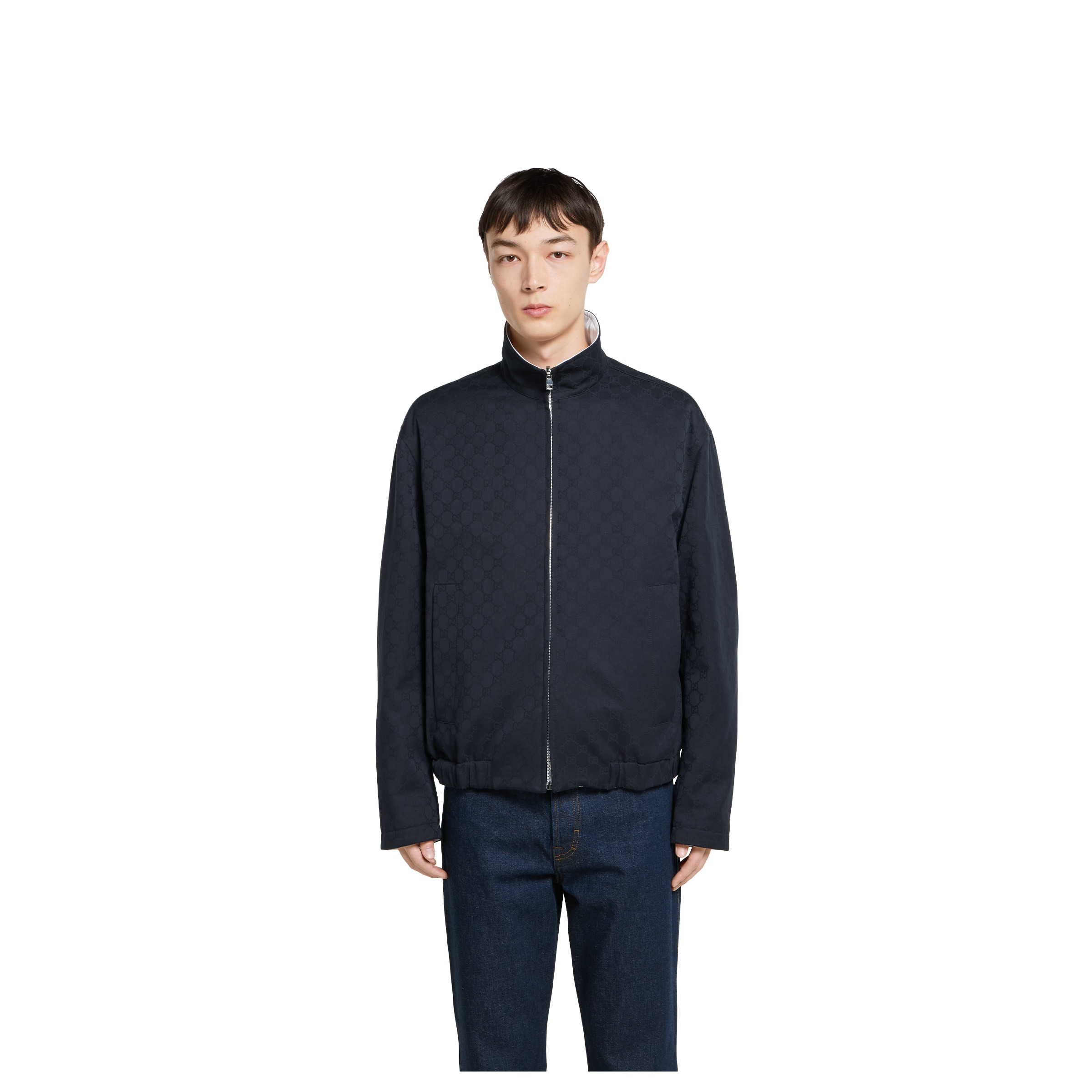 Reversible cotton gabardine zip jacket - 3
