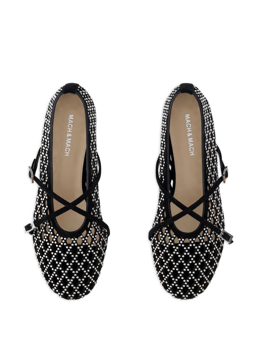 embellished leather ballet flats - 4