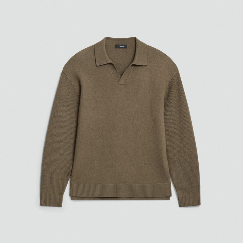 Polo Sweater in Boiled Wool 1