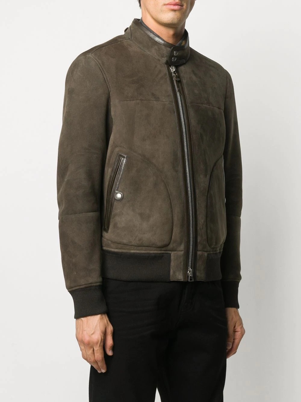 mock-neck bomber jacket - 3