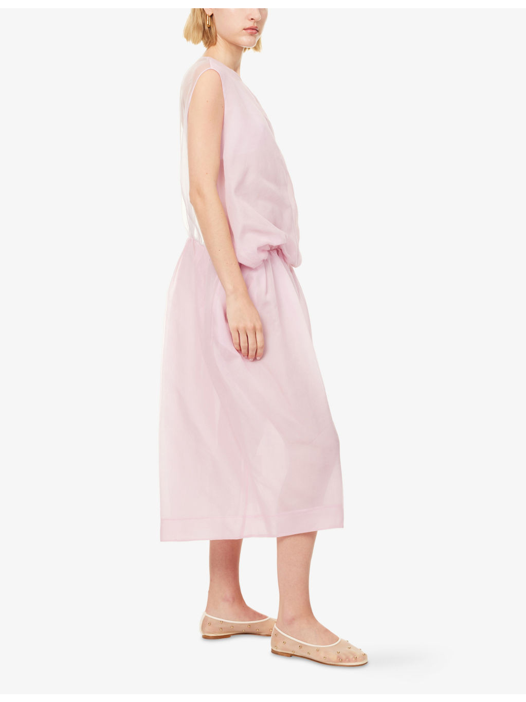 Noah Ruched Silk Midi Dress - 3