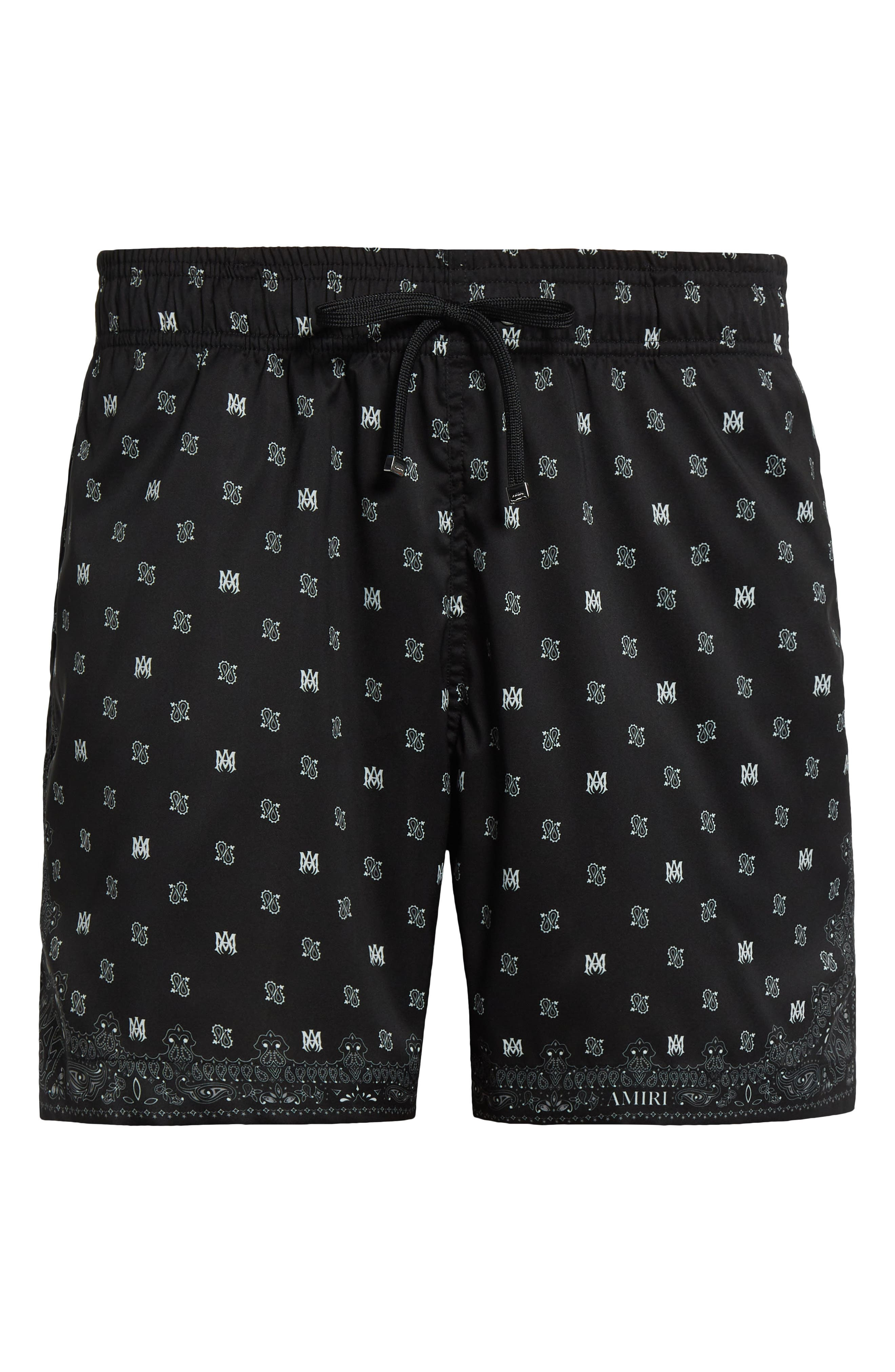 AMIRI Monogram Paisley Swim Trunks in Black at Nordstrom - 6
