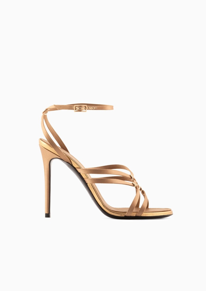 Braided satin heeled sandals 1