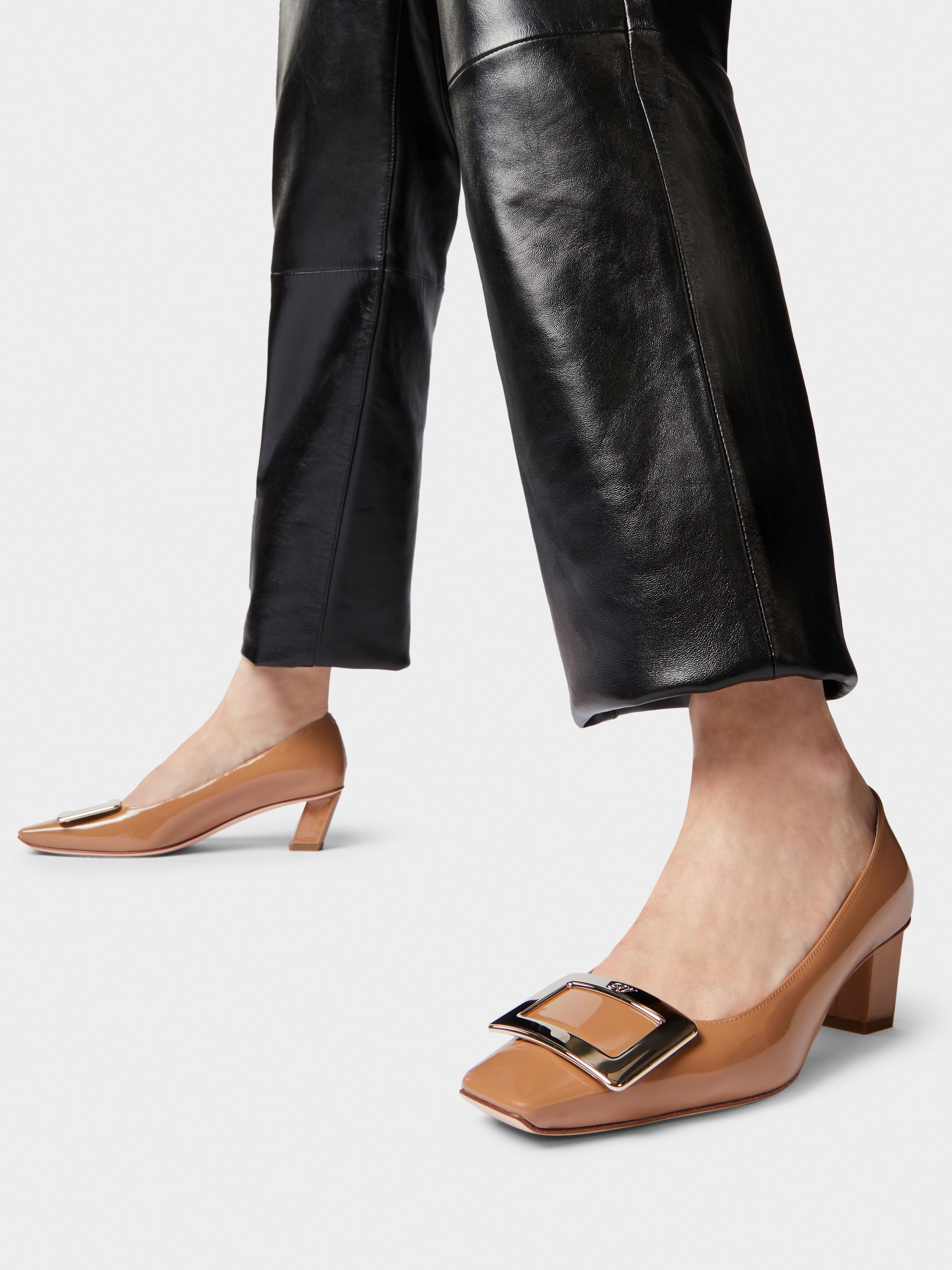Belle Vivier Metal Buckle Pumps in Patent Leather - 8
