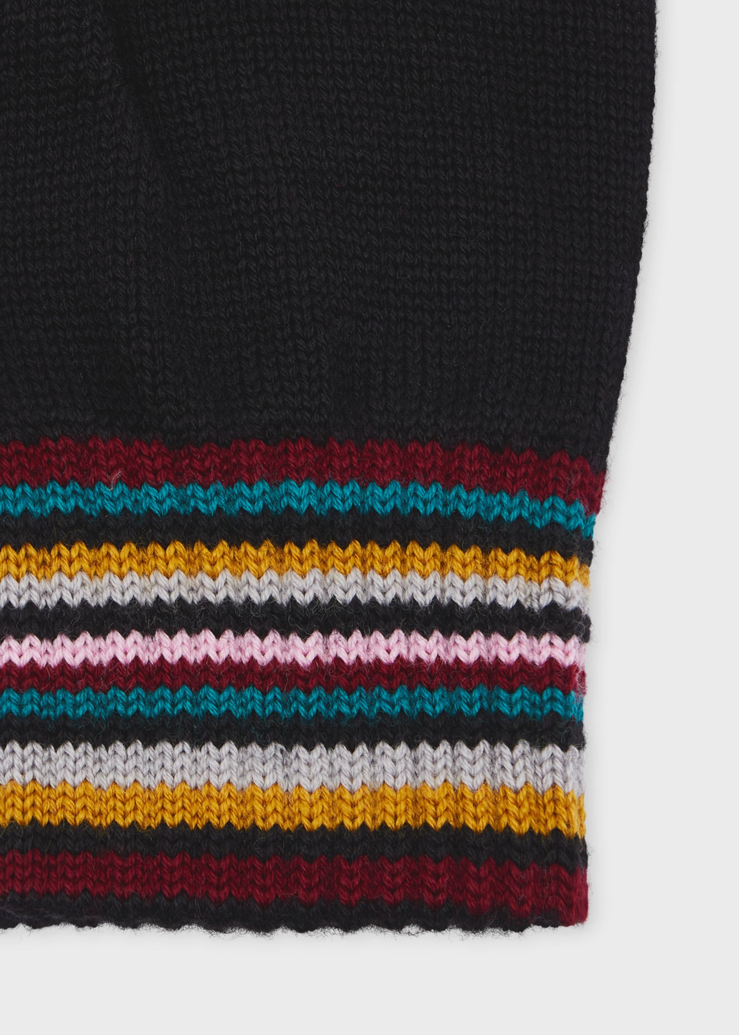 Women's Black Merino Wool 'Signature Stripe' Gloves - 3