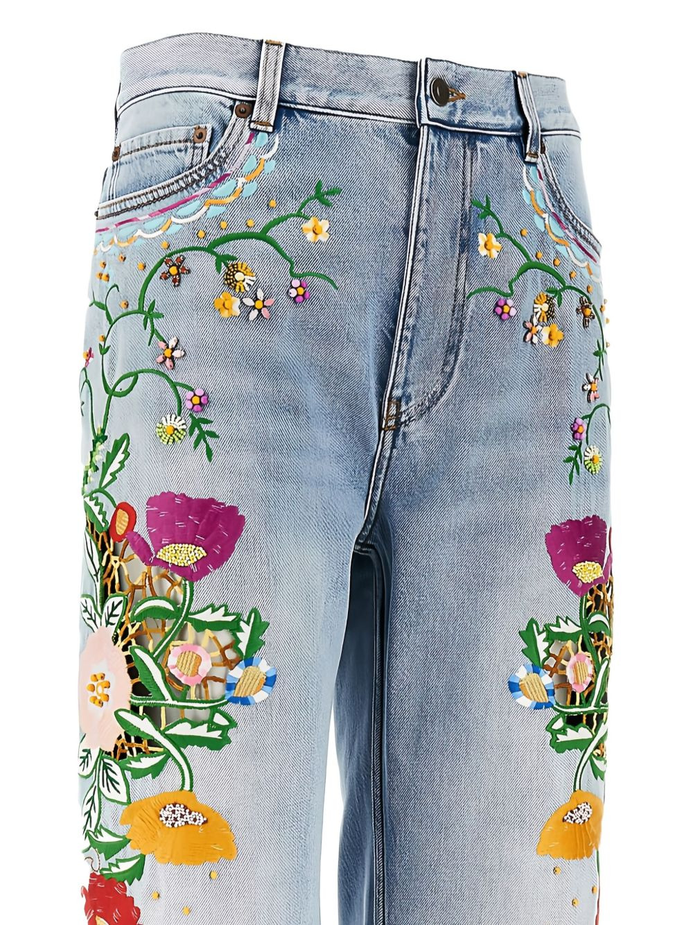 embroidered jeans - 3