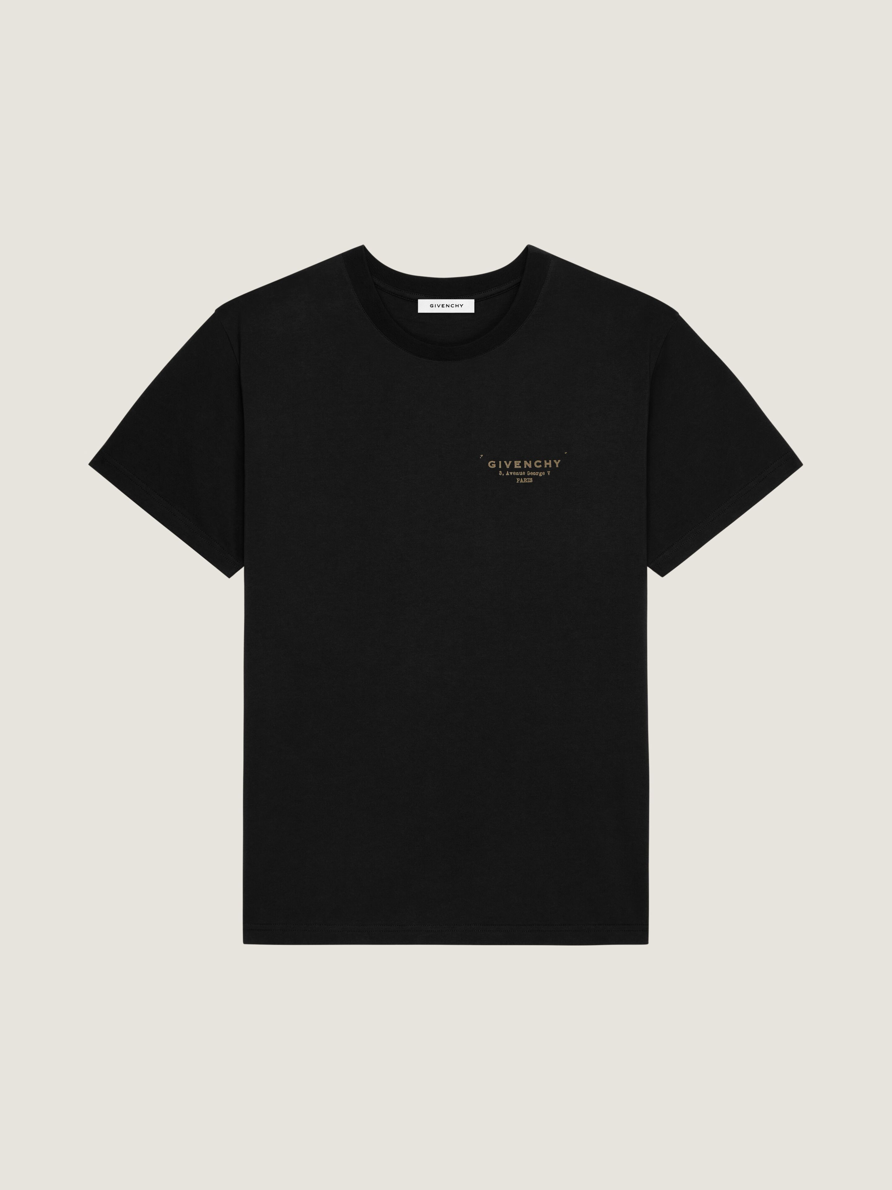 T-SHIRT IN COTTON WITH GIVENCHY STAMP PRINT - 1