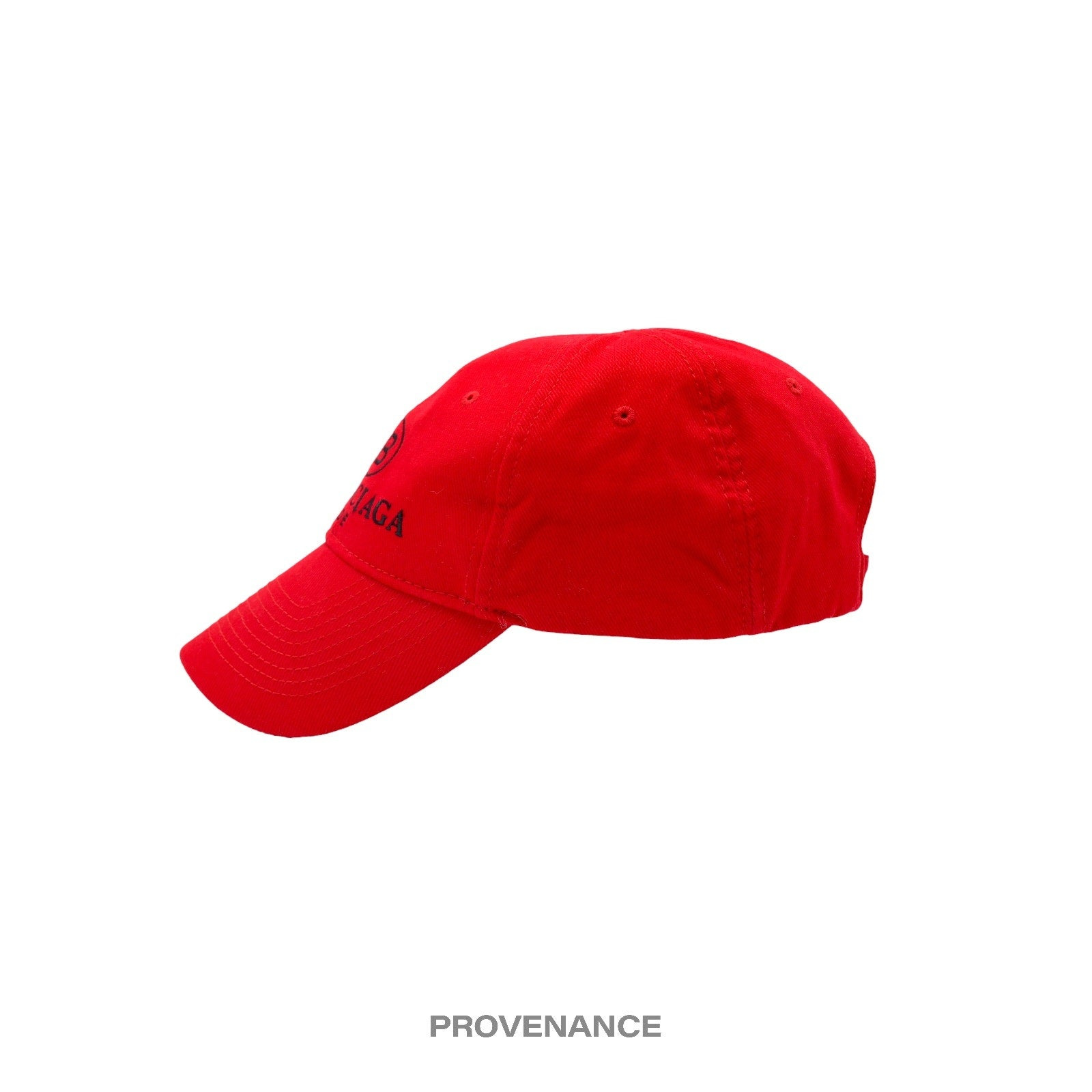 Balenciaga BB Logo Mode Embroidered Cap Hat - Red - 4