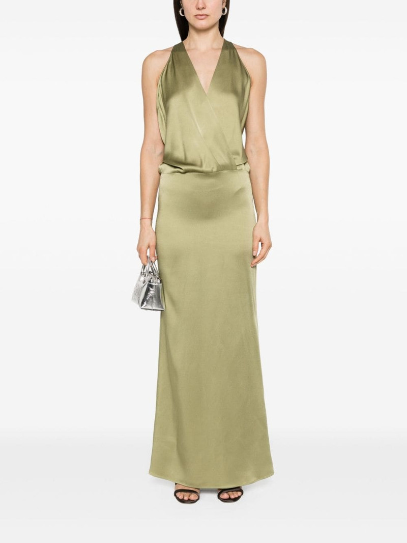 Blumarine V-neck satin maxi dress outlook