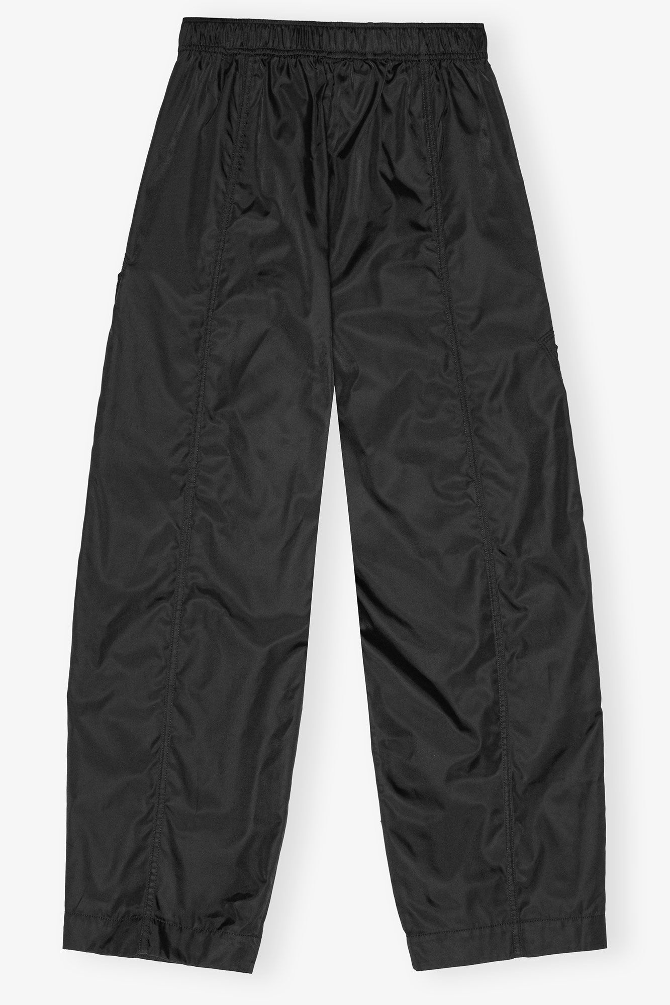 BLACK NYLON ELASTICATED PANTS - 6
