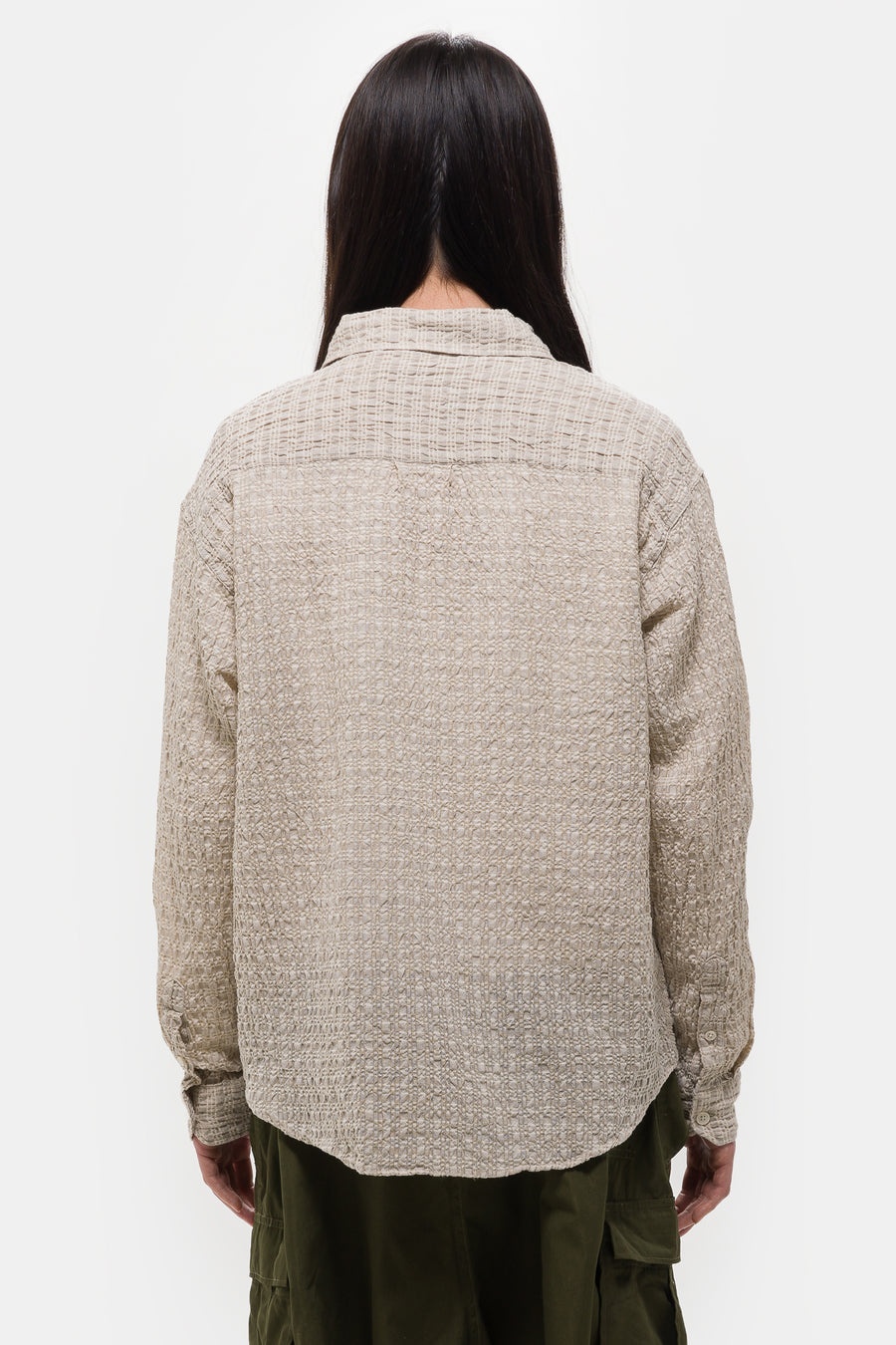 Executive Shirt in Beige Structure Check - 3