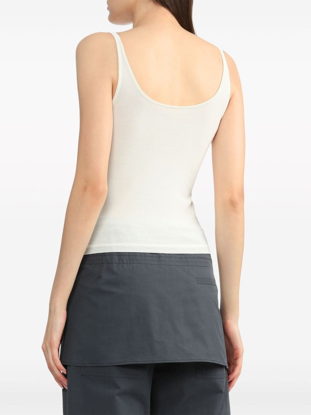 logo-perforated tank top - 4