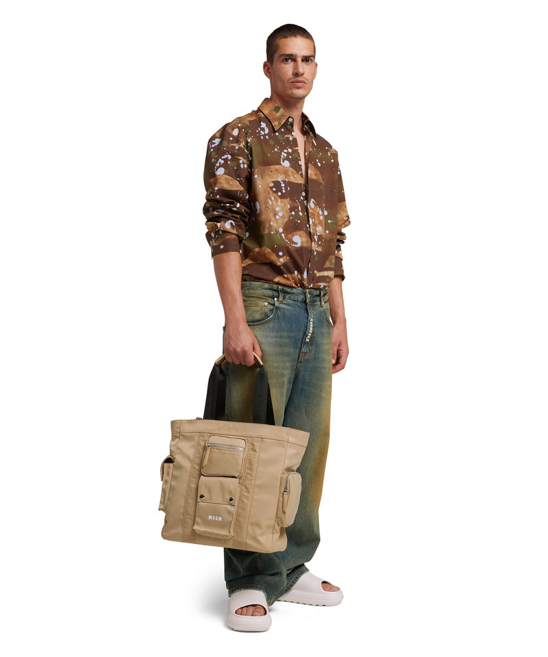 Multi-pocket nylon tote bag 5