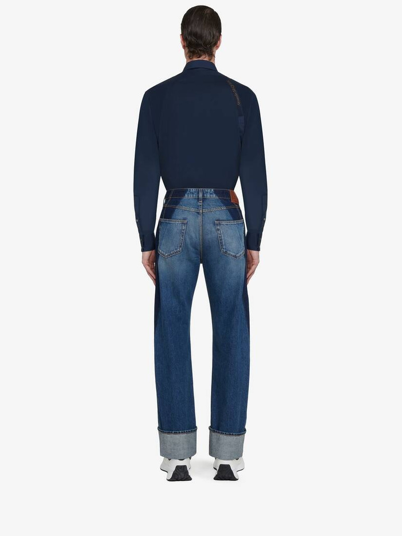 Men's Selvedge Tape Harness Shirt in Ink Blue 5