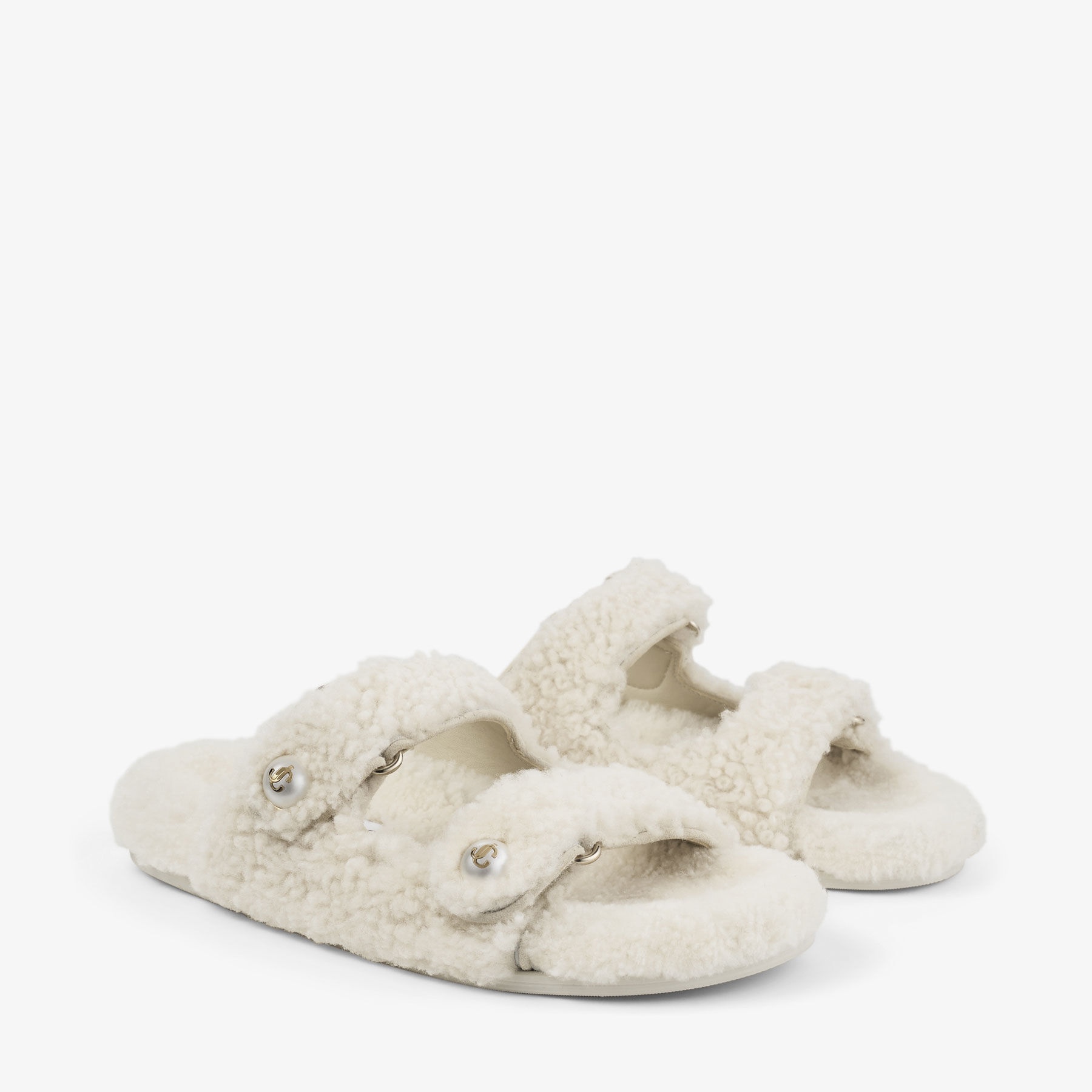 Fayence Sandal
Natural Curly Shearling Sandals - 2