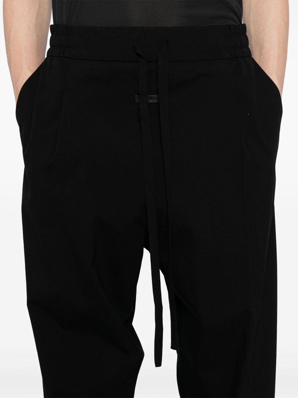 drawstring drop-crotch trousers - 5