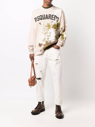 DSQUARED2 logo-print long-sleeve sweatshirt outlook