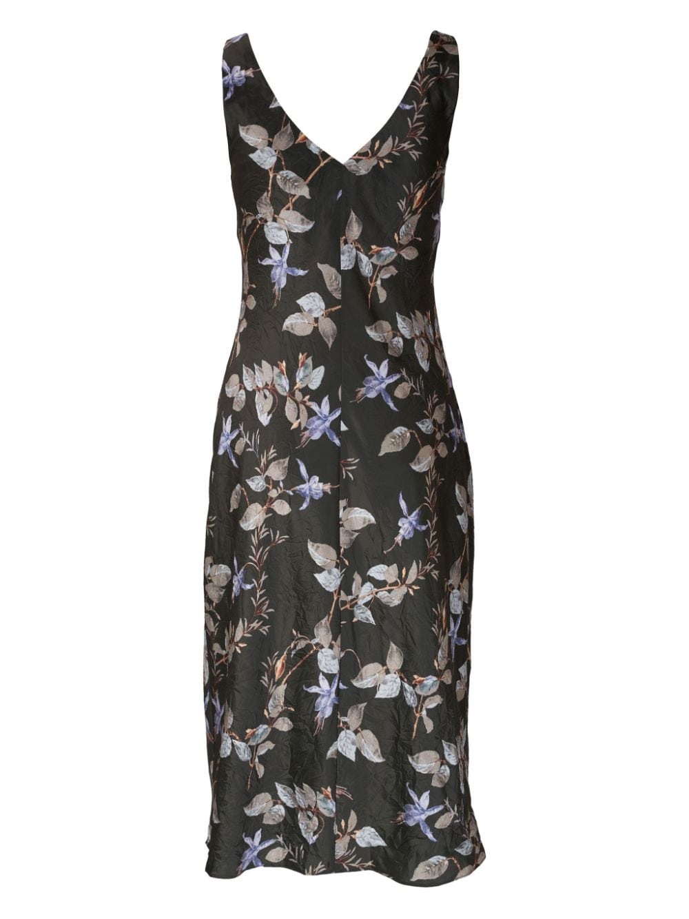 floral-print satin midi dress - 2