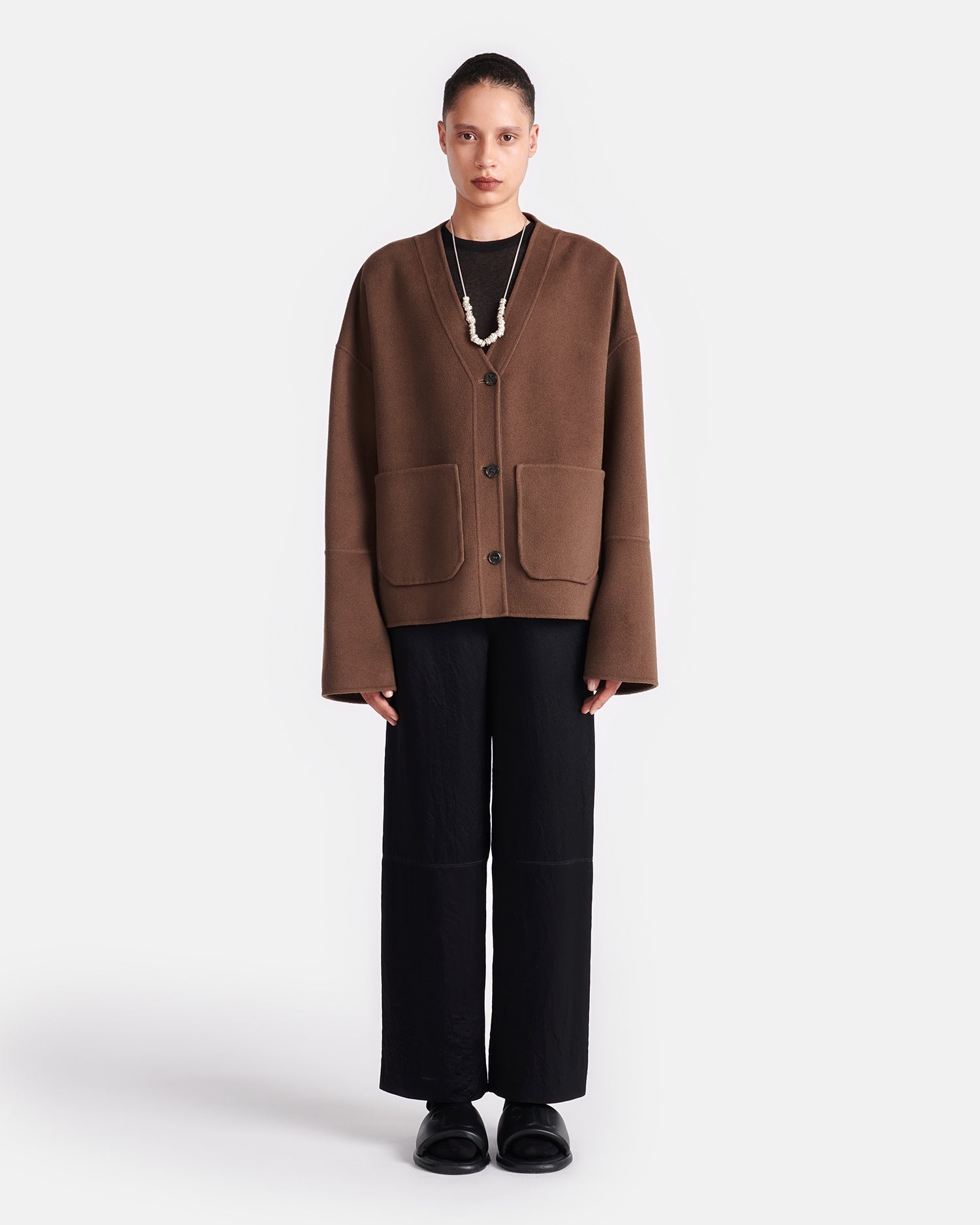 Double Wool And Silk Blend Jacket - 4