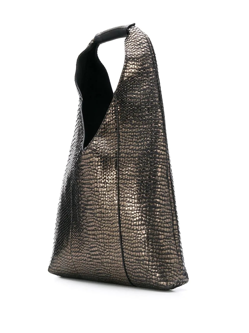 crocodile-effect hobo bag - 3