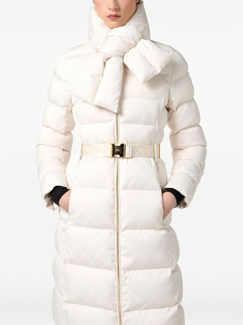 jacquard scarf-collar down coat 4