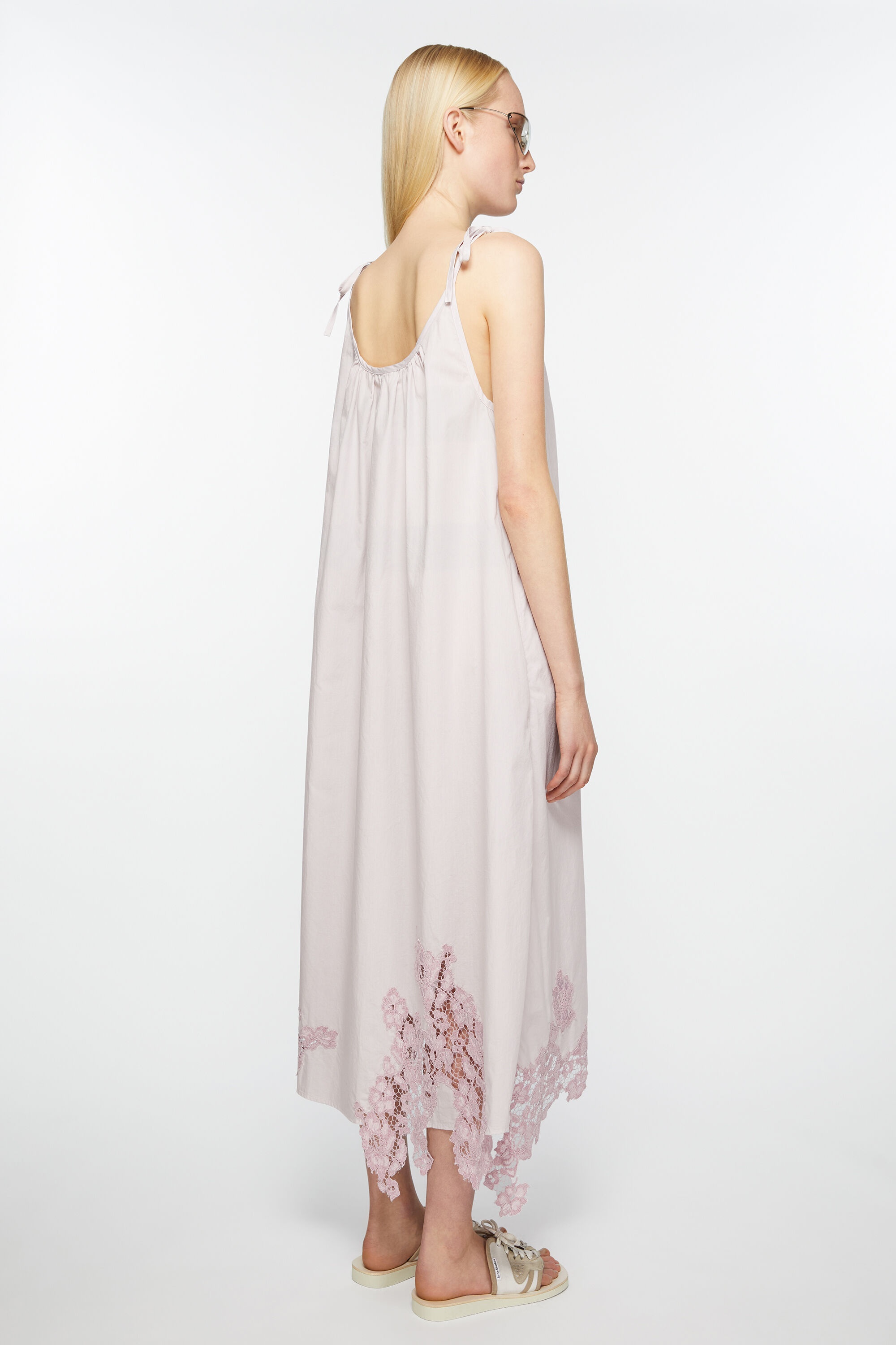 Strap lace dress - Light lilac purple - 4