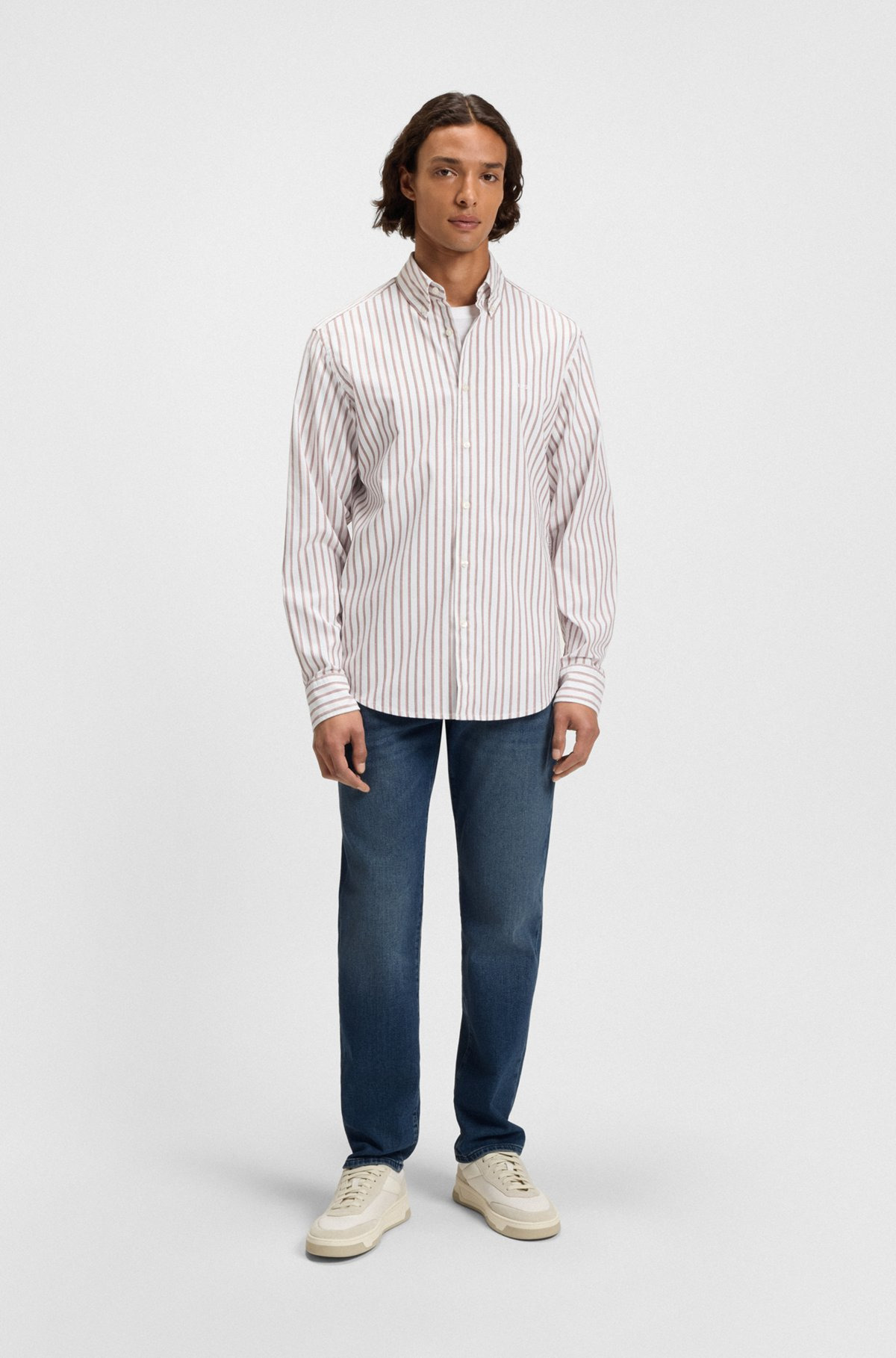 REGULAR-FIT JEANS IN MID-BLUE COMFORT-STRETCH DENIM - 3
