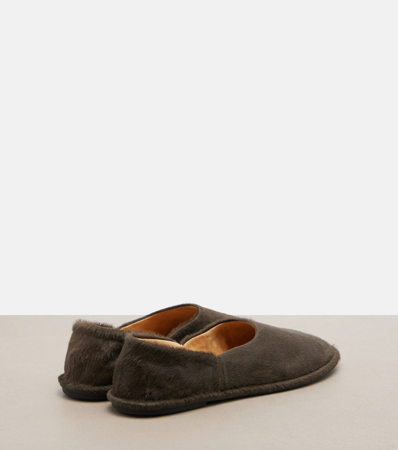 The Row Canal calf hair slip-on shoes outlook