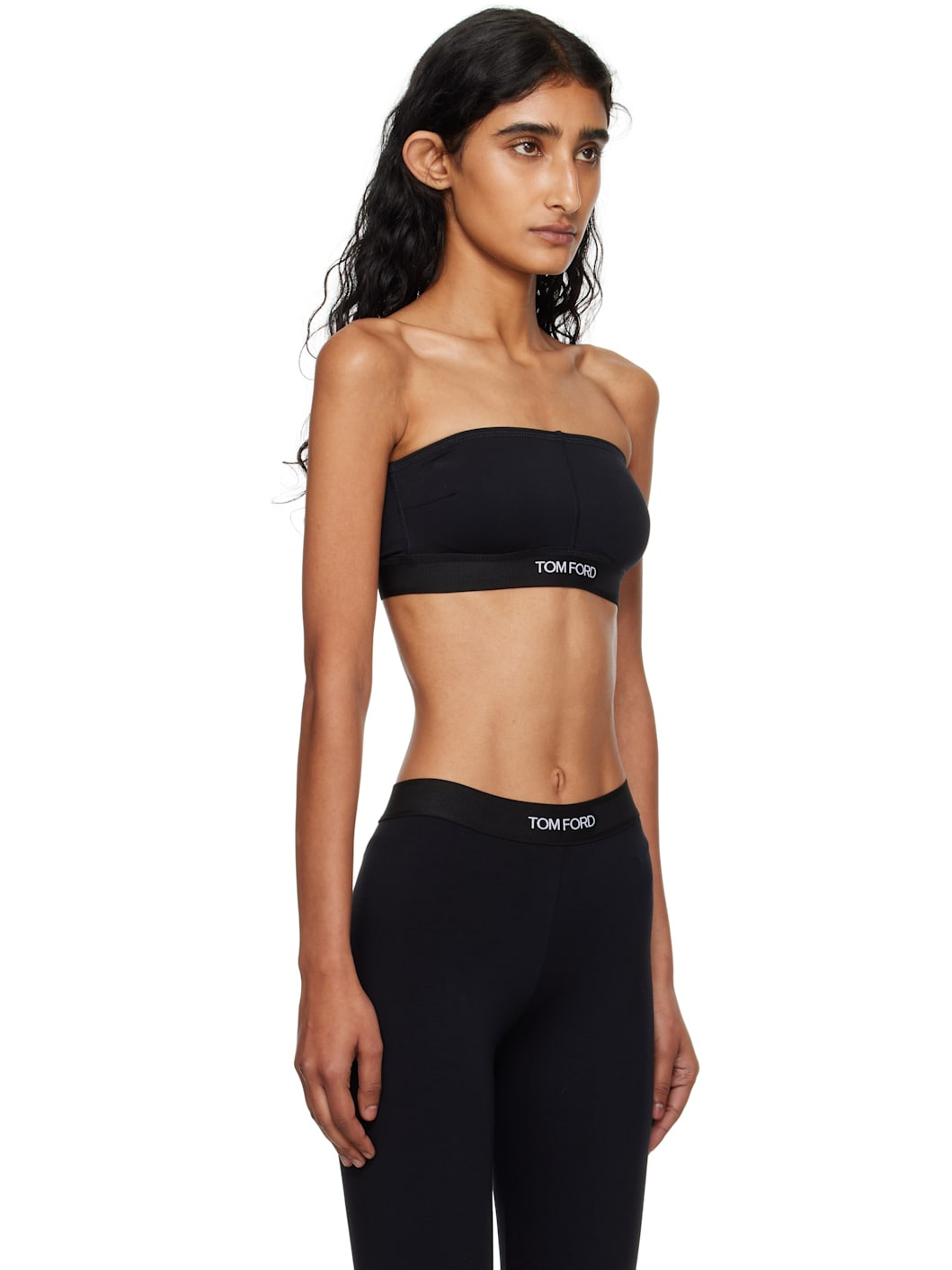 Black Modal Signature Bandeau Bra - 2