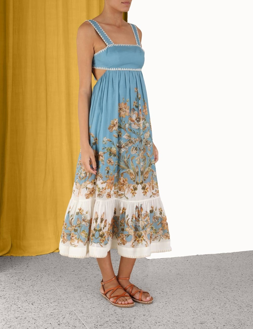 zimmermann chintz tiered midi dress Zimmermann CHINTZ TIERED MIDI DRESS - 7307DSS234BDFL
