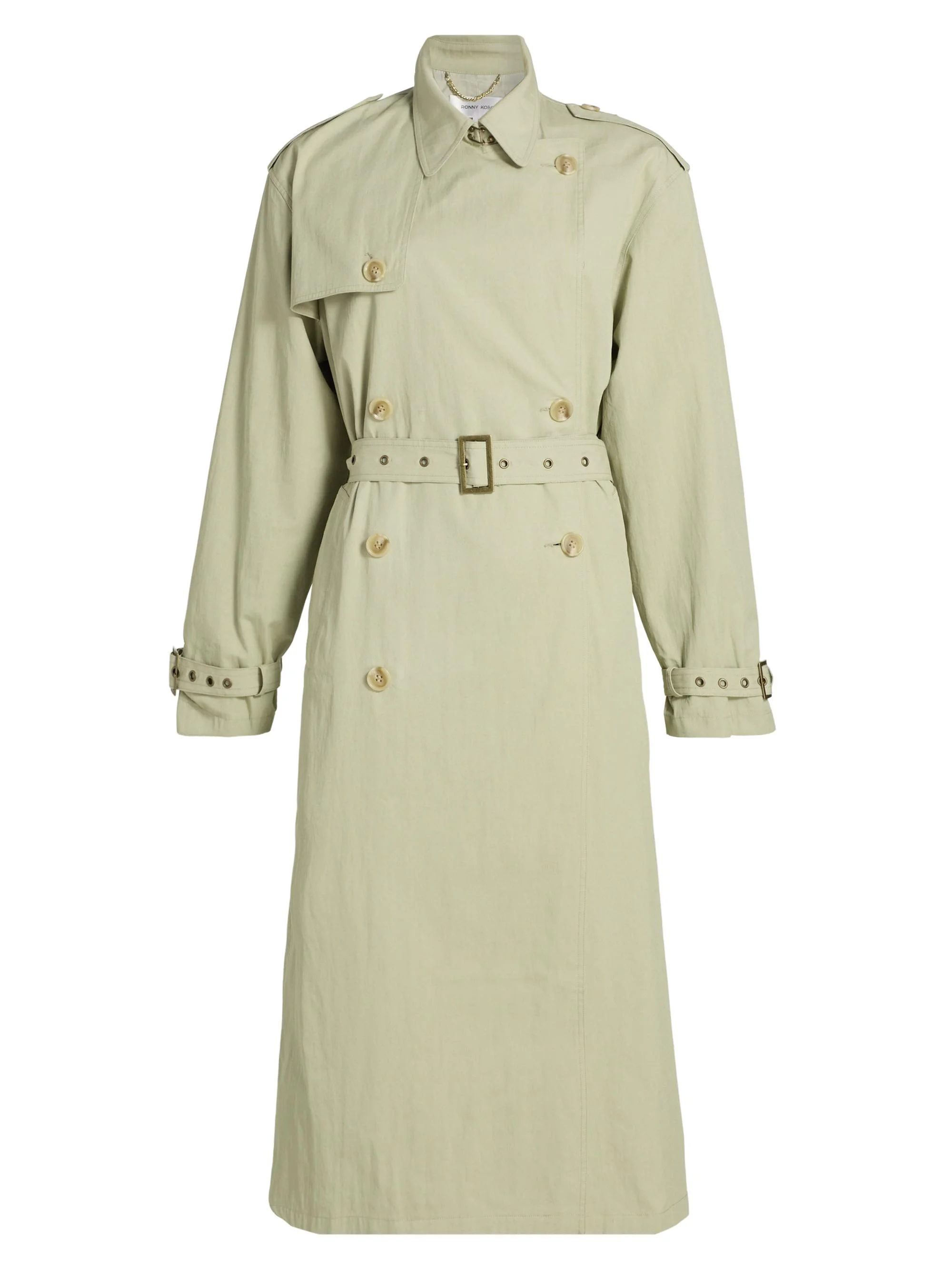 Women's Cohen Double-Breasted Belted Raincoat - Sage - 1