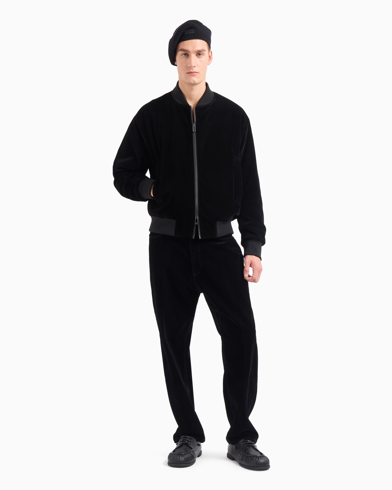 Clubwear velour bomber jacket with oversized French bulldog patch - 4