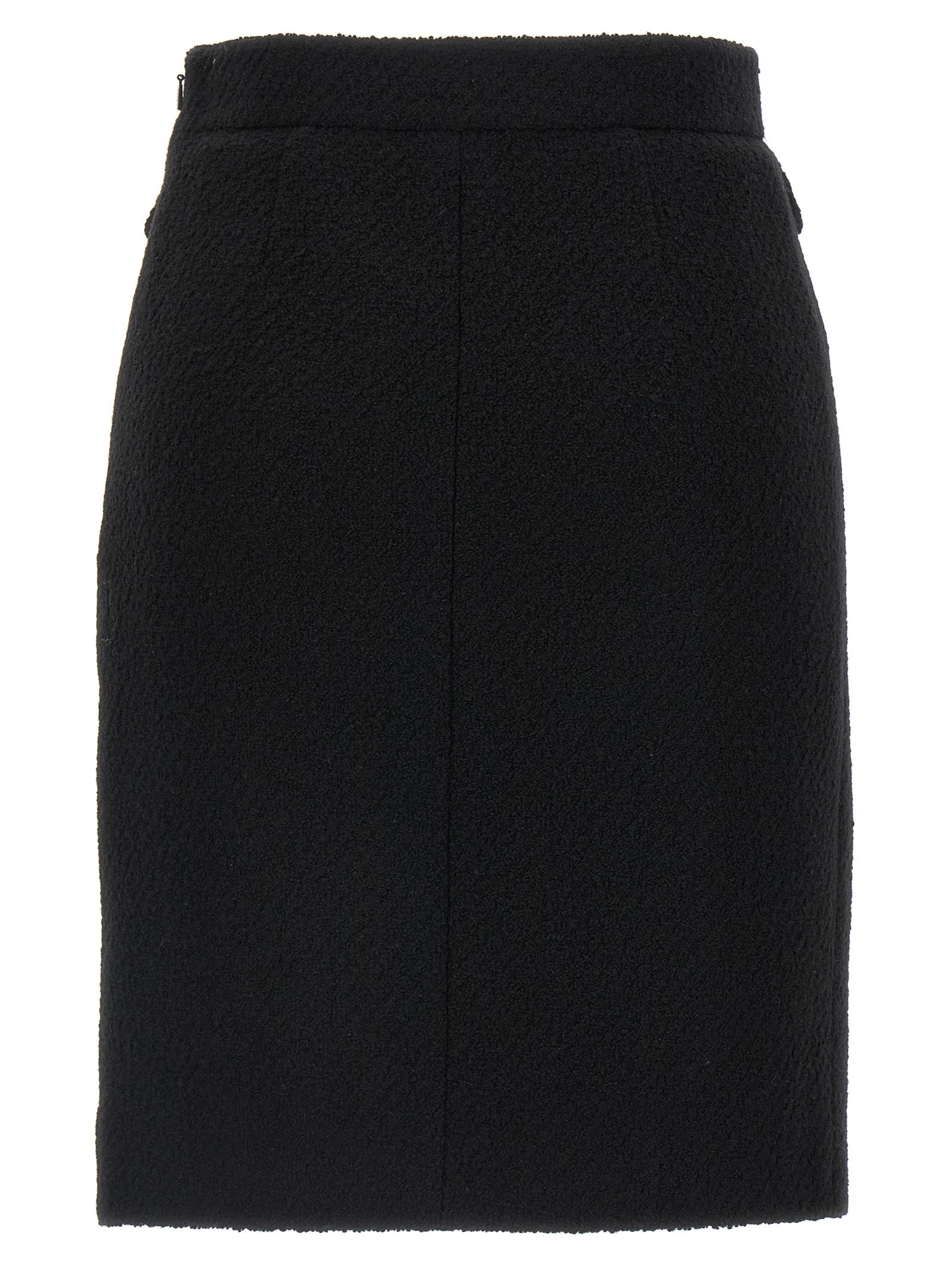 Bouclé Wool Skirt Skirts Black - 2