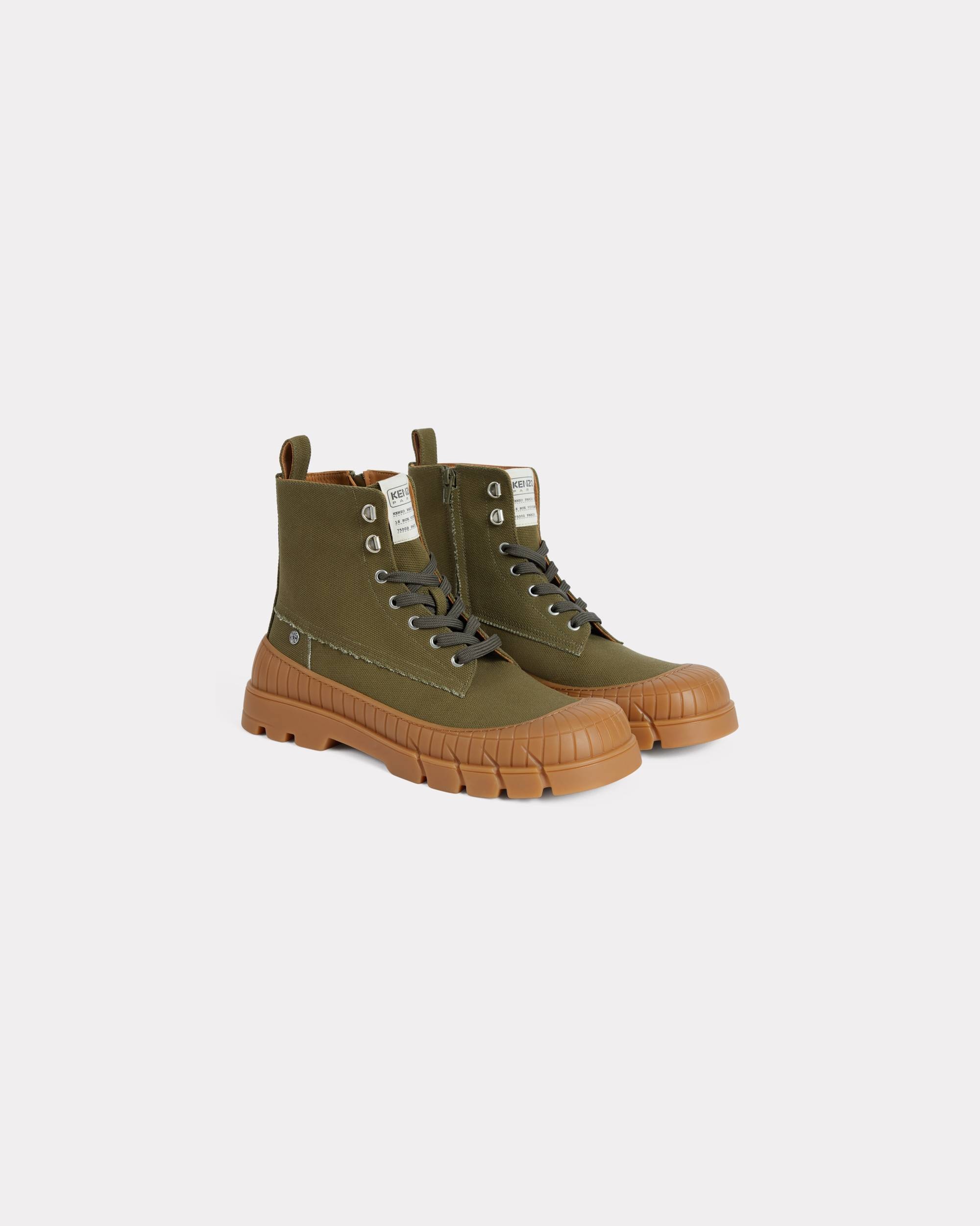 'KENZO-Gobi' lace-up boots in canvas - 2