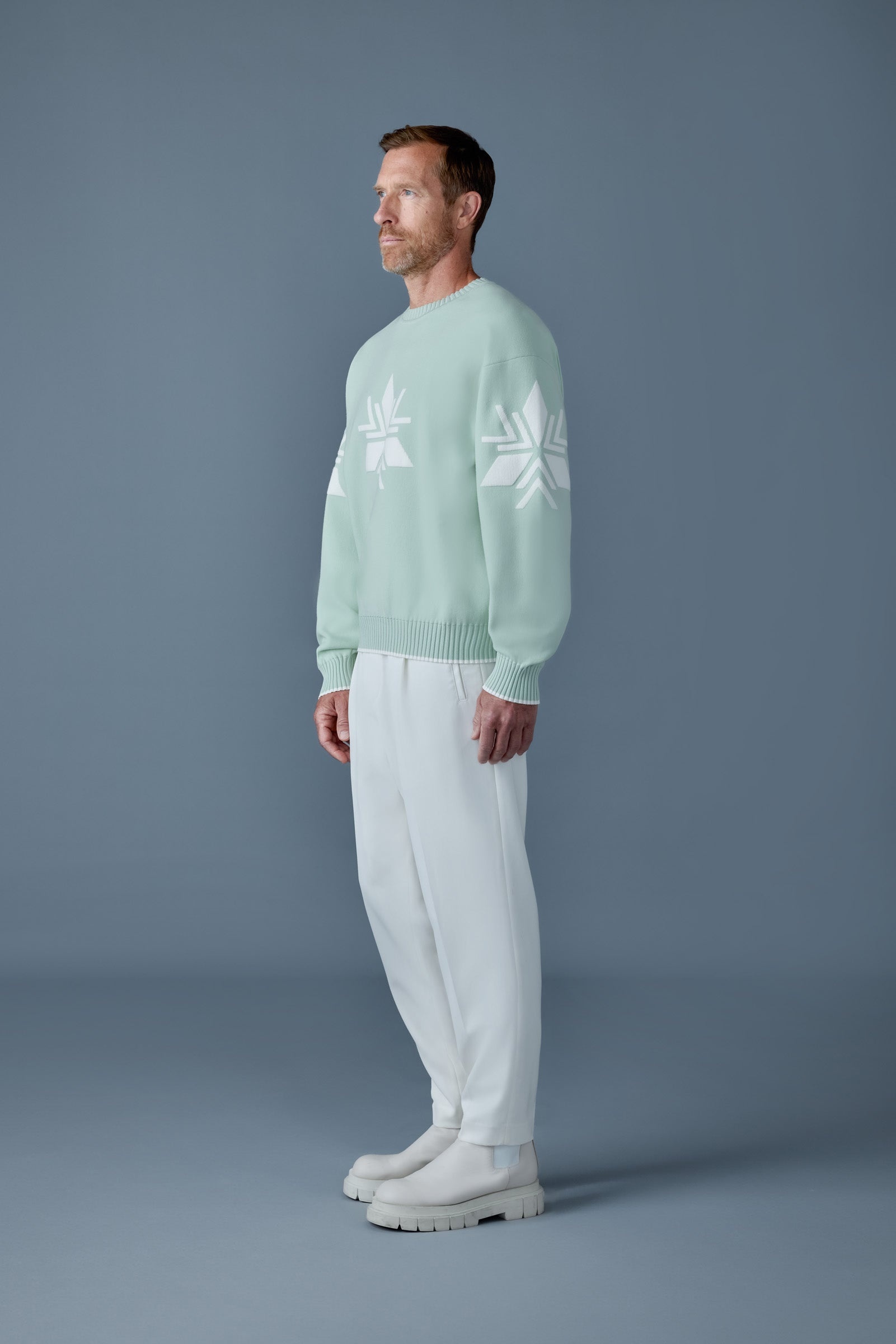 BENTLEY-SF Jacquard snowflake knit sweater - 3