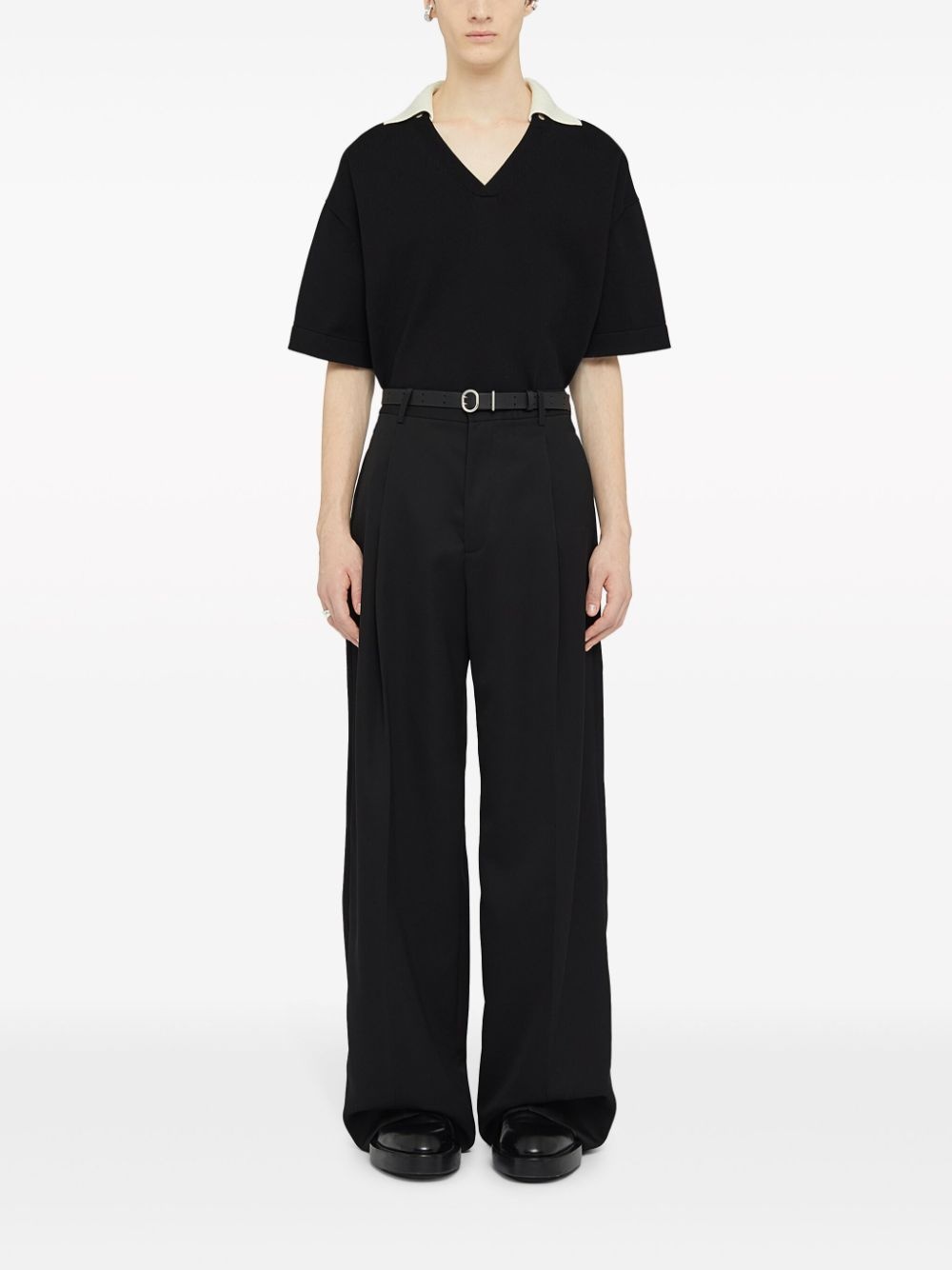 high-waisted tailored wool trousers - 2