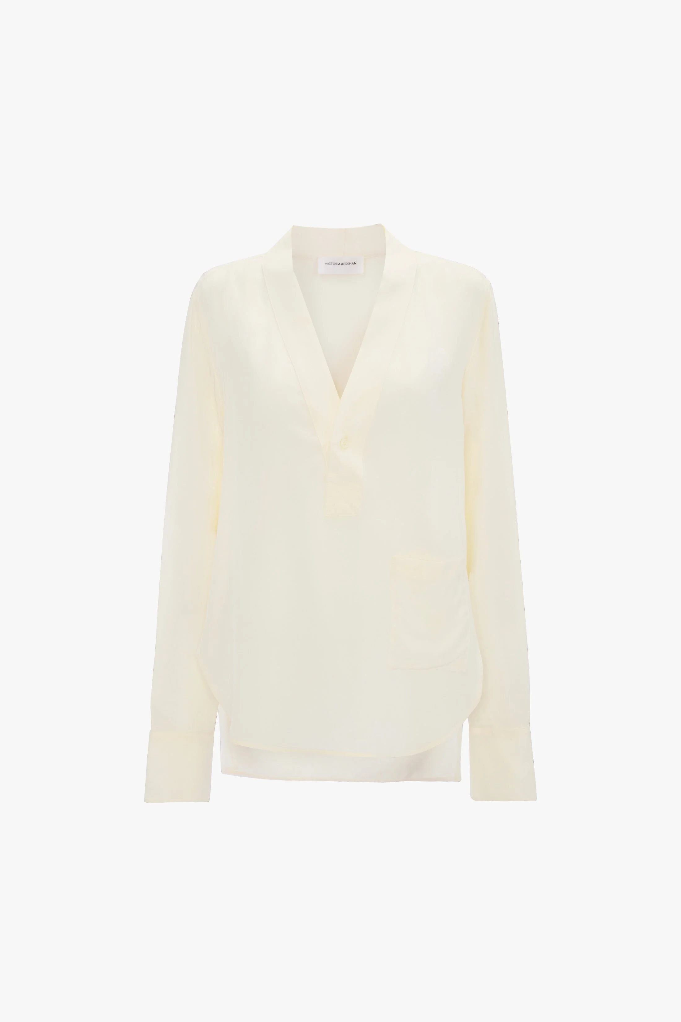 V-Neck Blouse In Ivory - 1