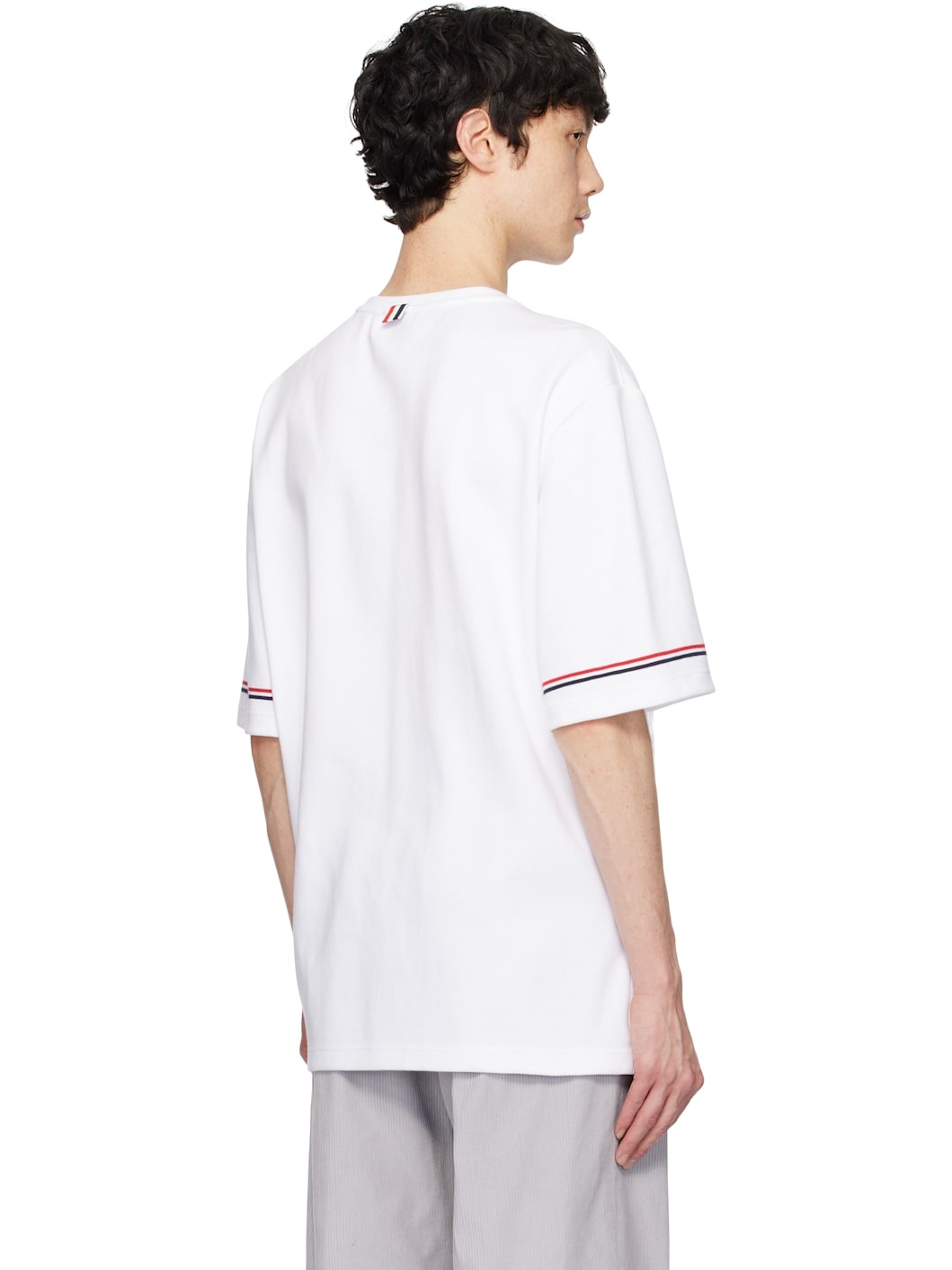 White Cotton Rugby Short Sleeve T-shirt - 3