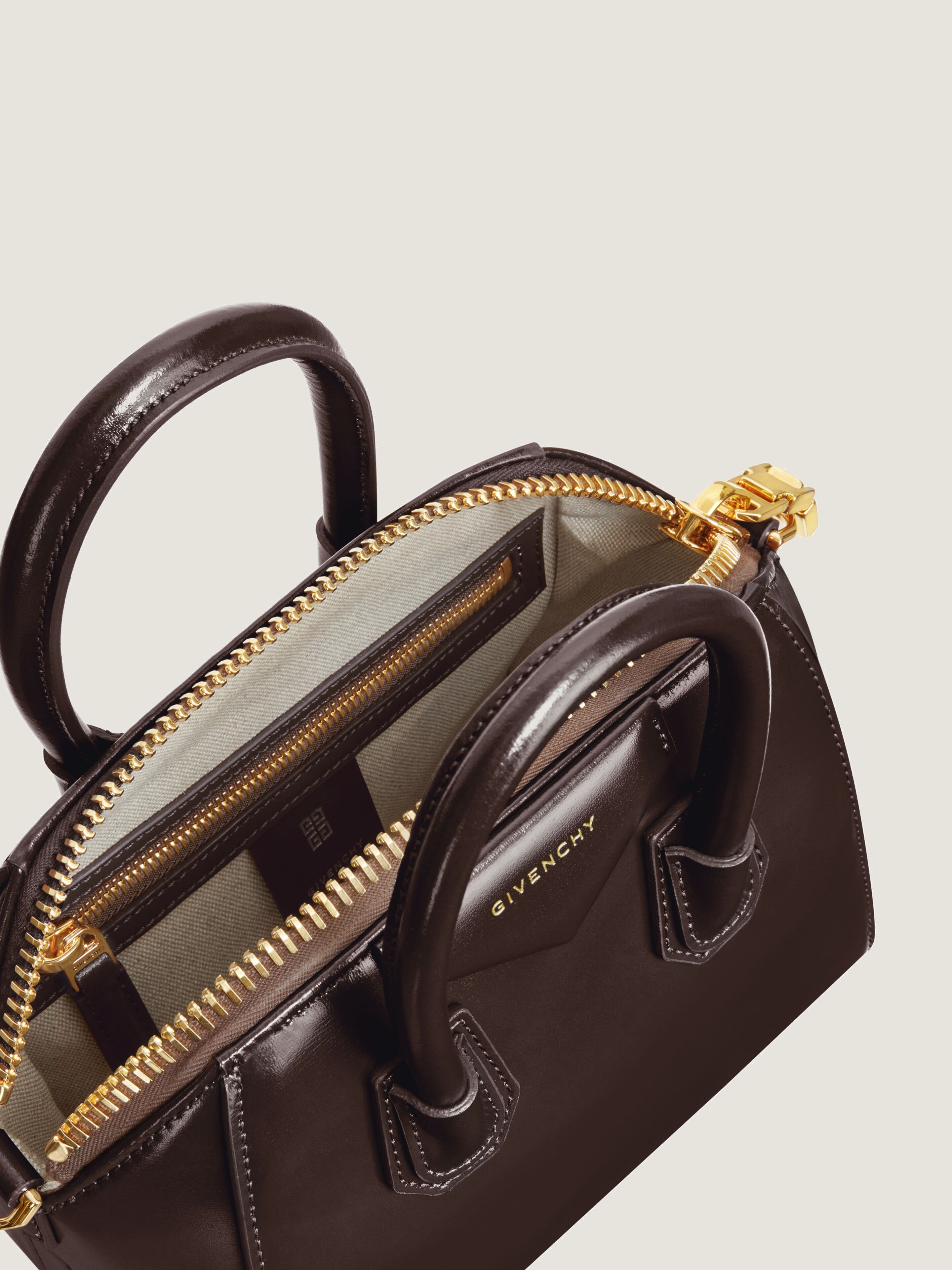 MINI ANTIGONA BAG IN BOX LEATHER - 4