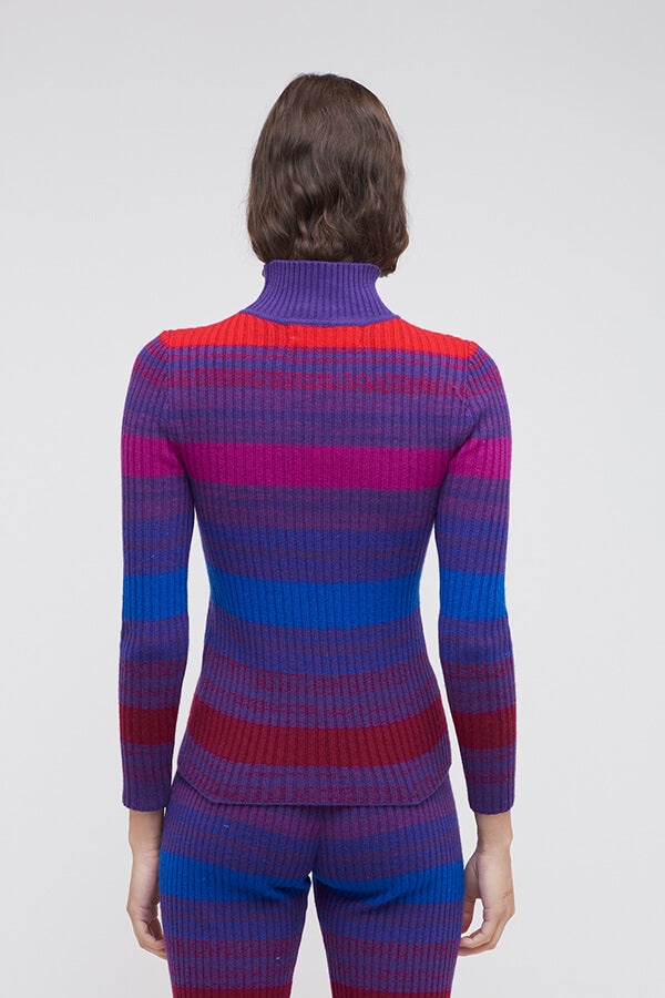 NIGHTFALL RIBBED WOMEN’S CASHMERE MOCK - 3