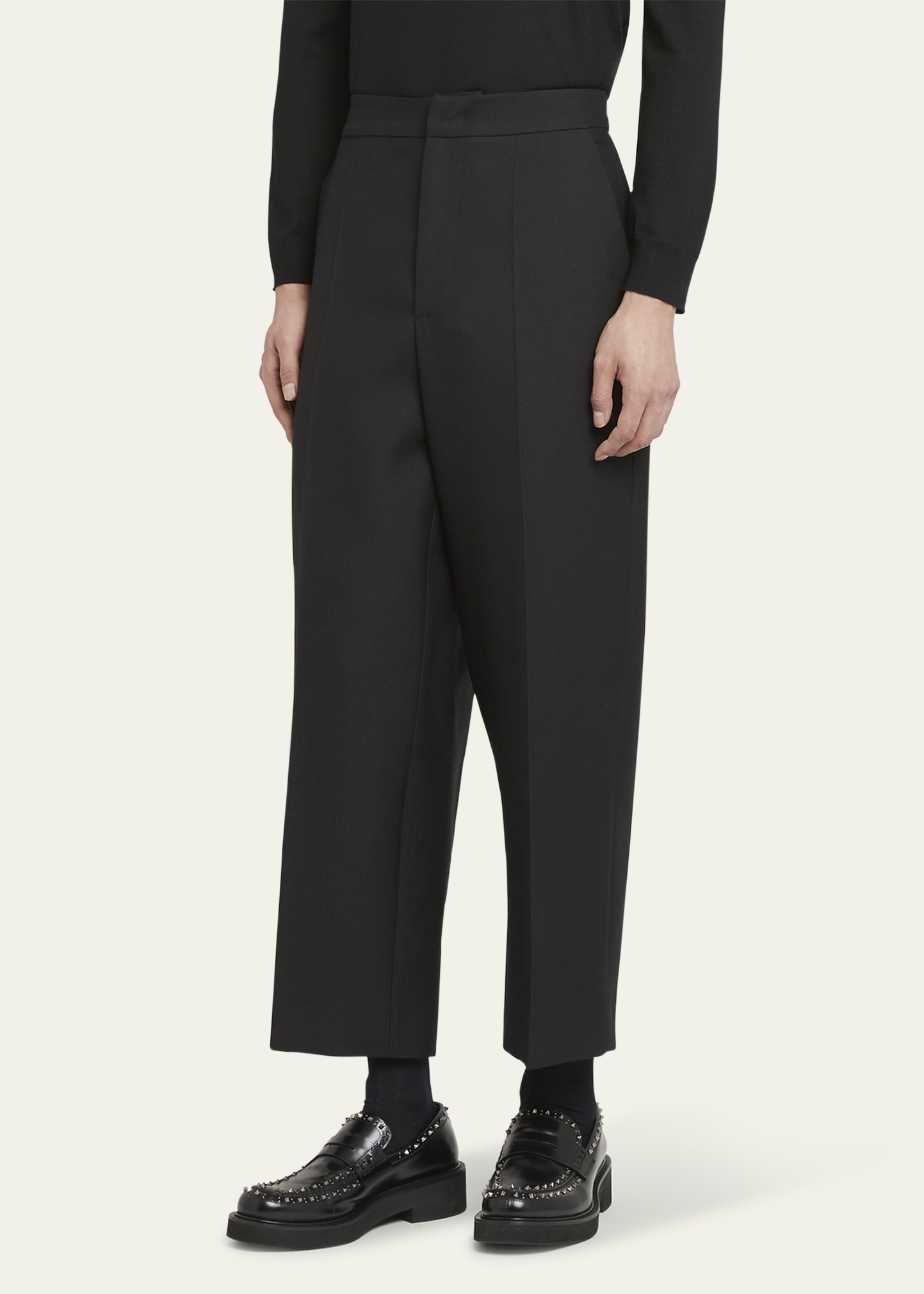 Men's Wool and Silk Wide-Leg Pants - 4