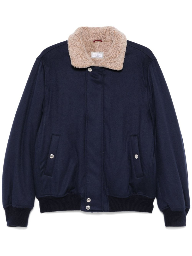 shearling-collar bomber jacket 1