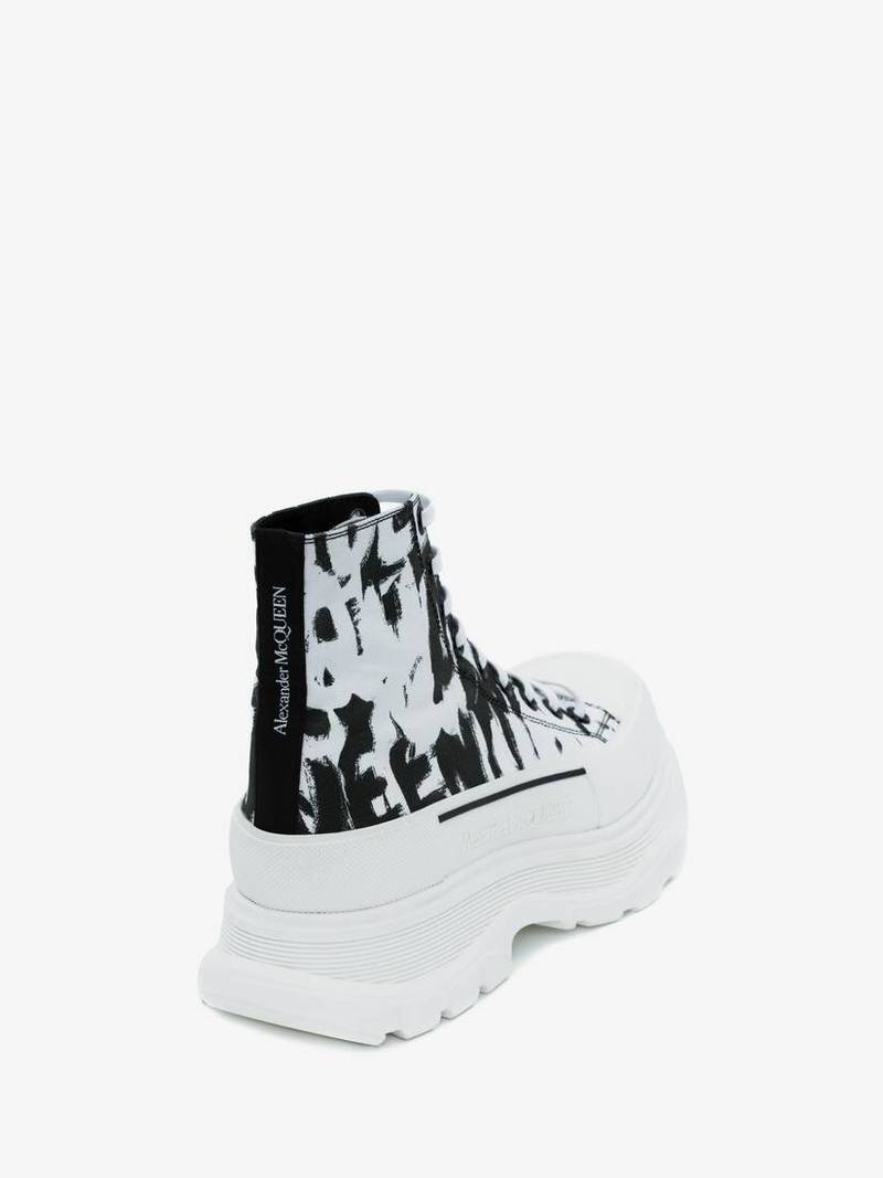 Alexander McQueen Mcqueen Graffiti Tread Slick Boot in White outlook
