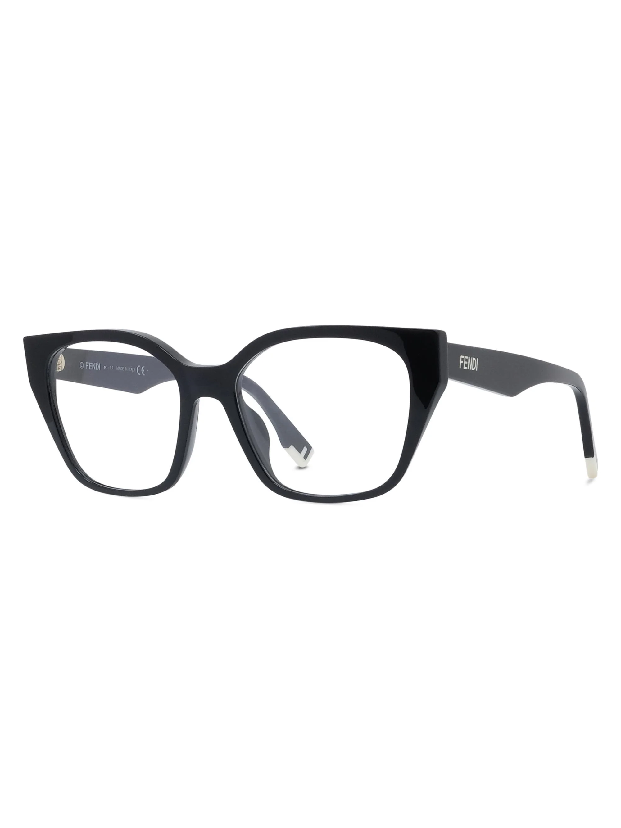 Women's 52MM Rectangular Eyeglasses - Shiny Black - 1