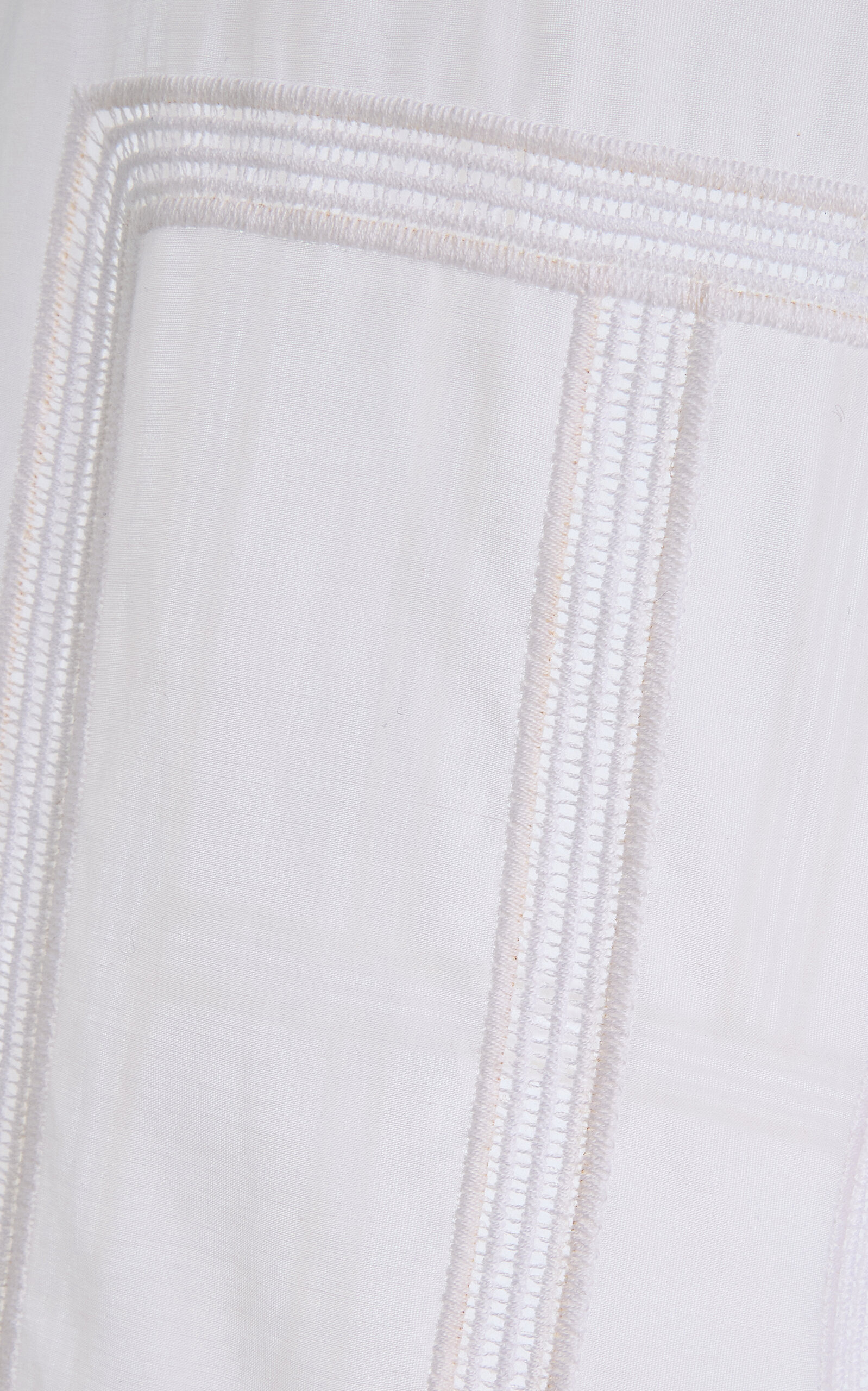 Embroidered Cotton-Silk Wide-Leg Pants white - 5